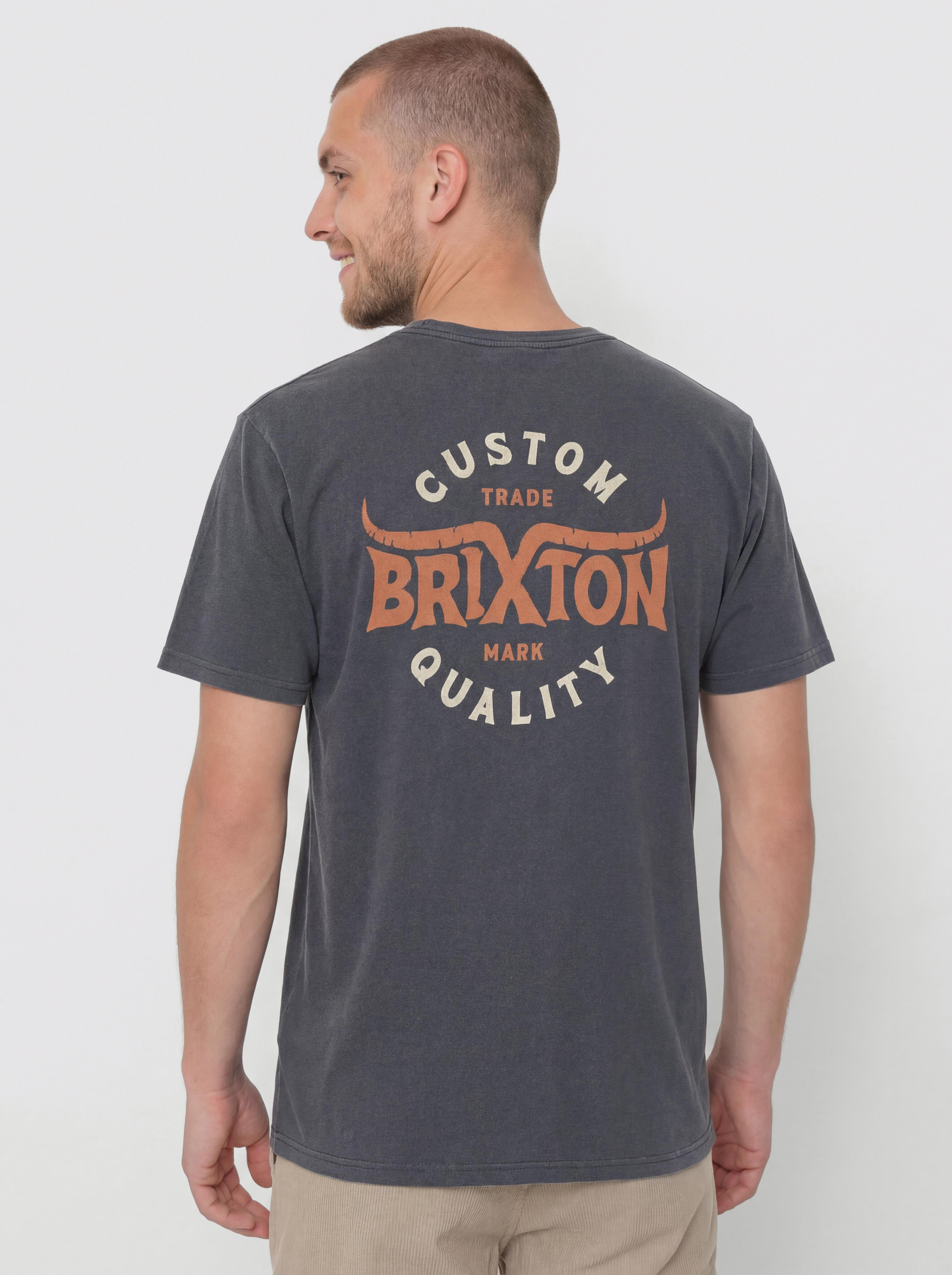 T-shirt Brixton Gibson Stt (washed navy worn wash)