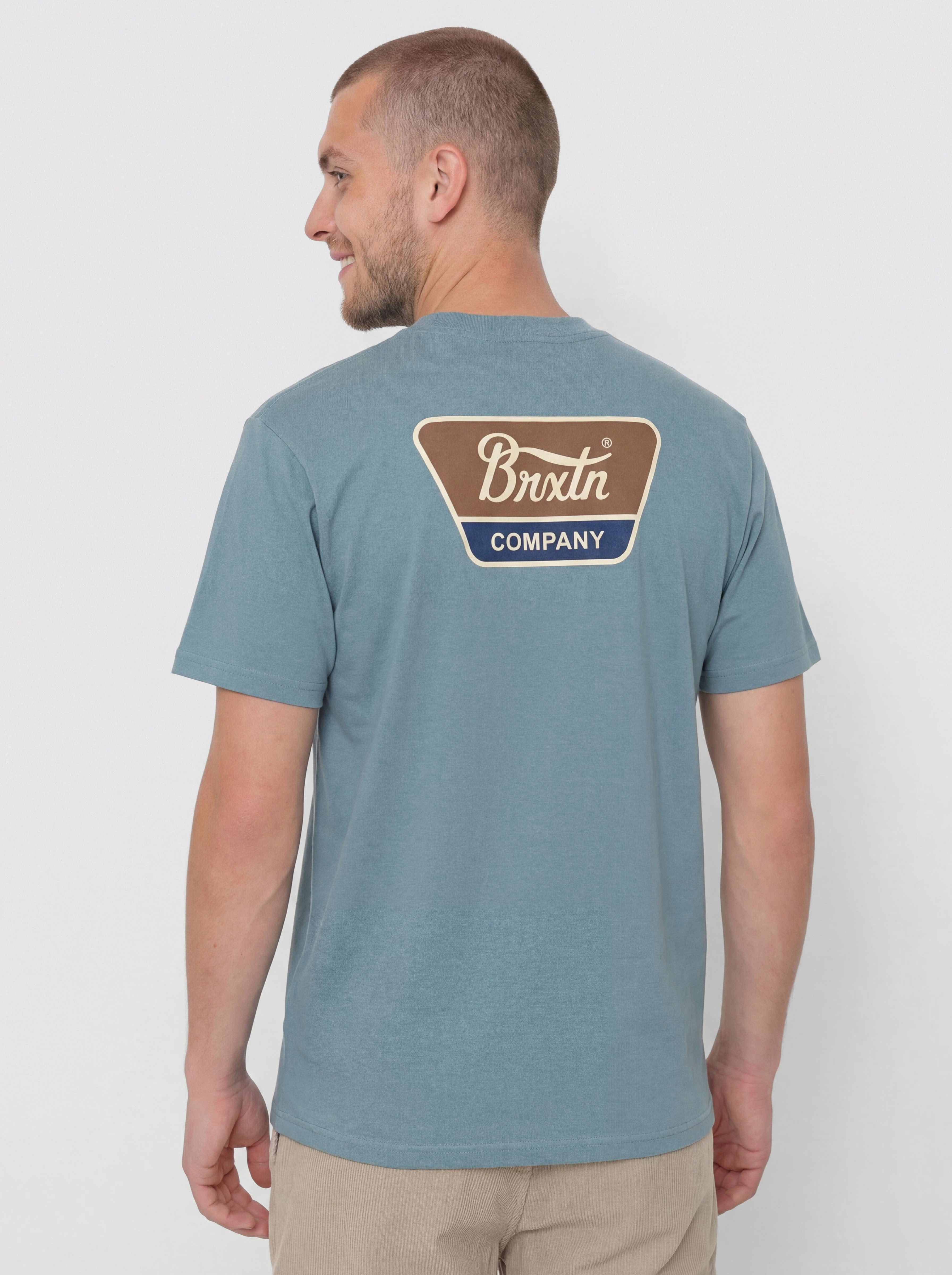 T-shirt Brixton Linwood Std (ocean breeze/brown/dark navy)