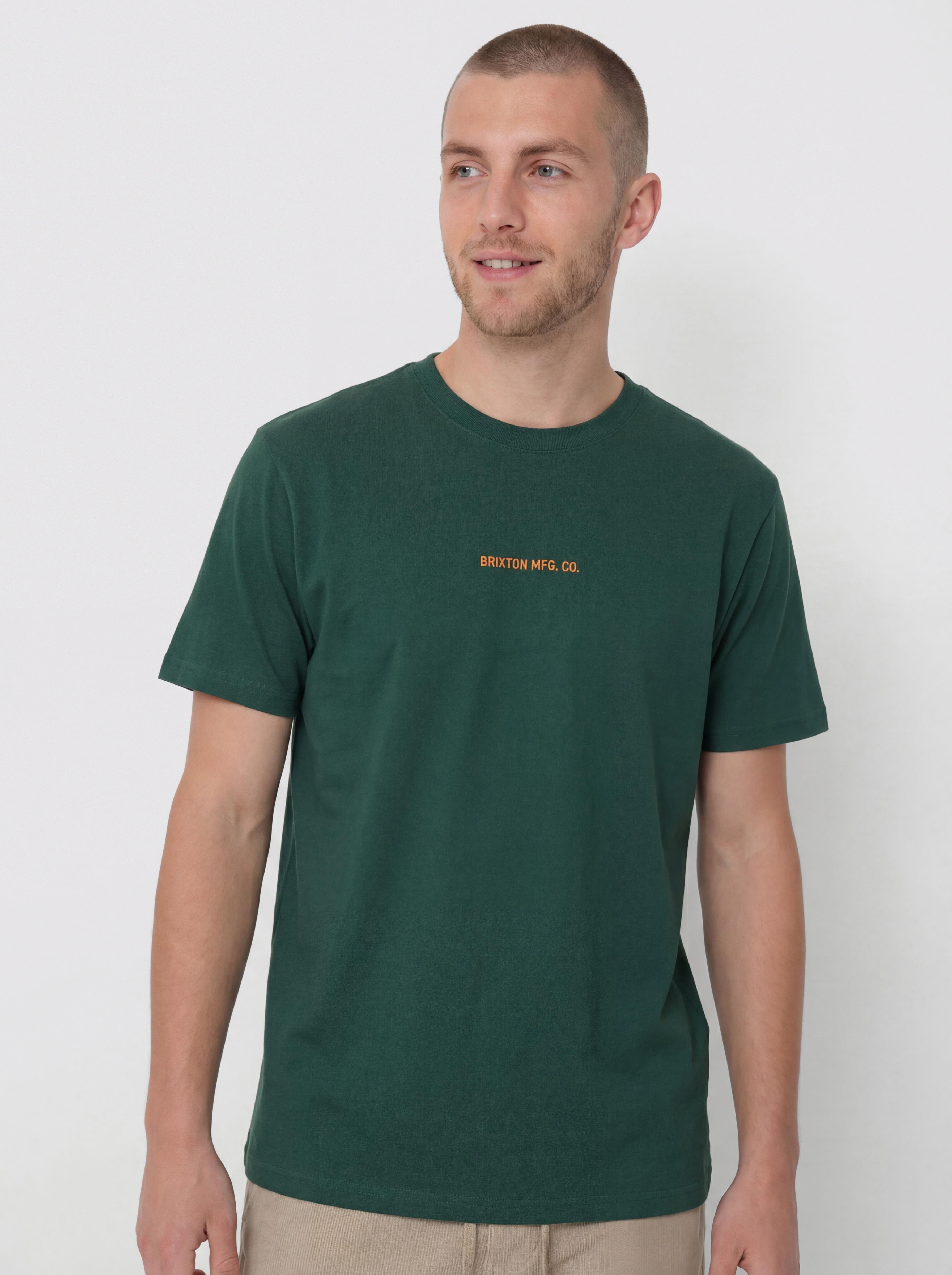 T-shirt Brixton Qlty Emb Hw Stt (deep emerald classic wash)