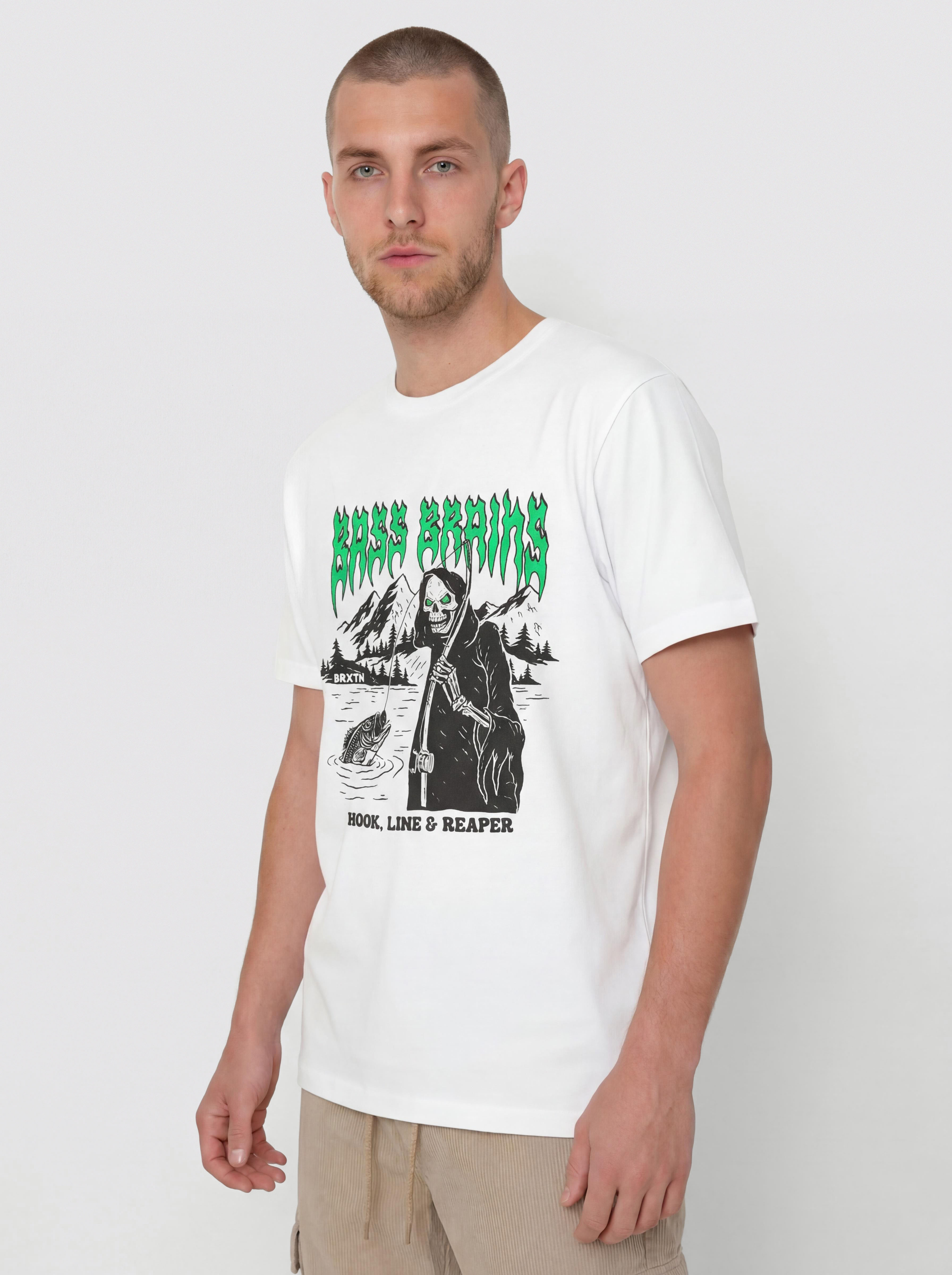 T-shirt Brixton Bass Brains Reaper (white)