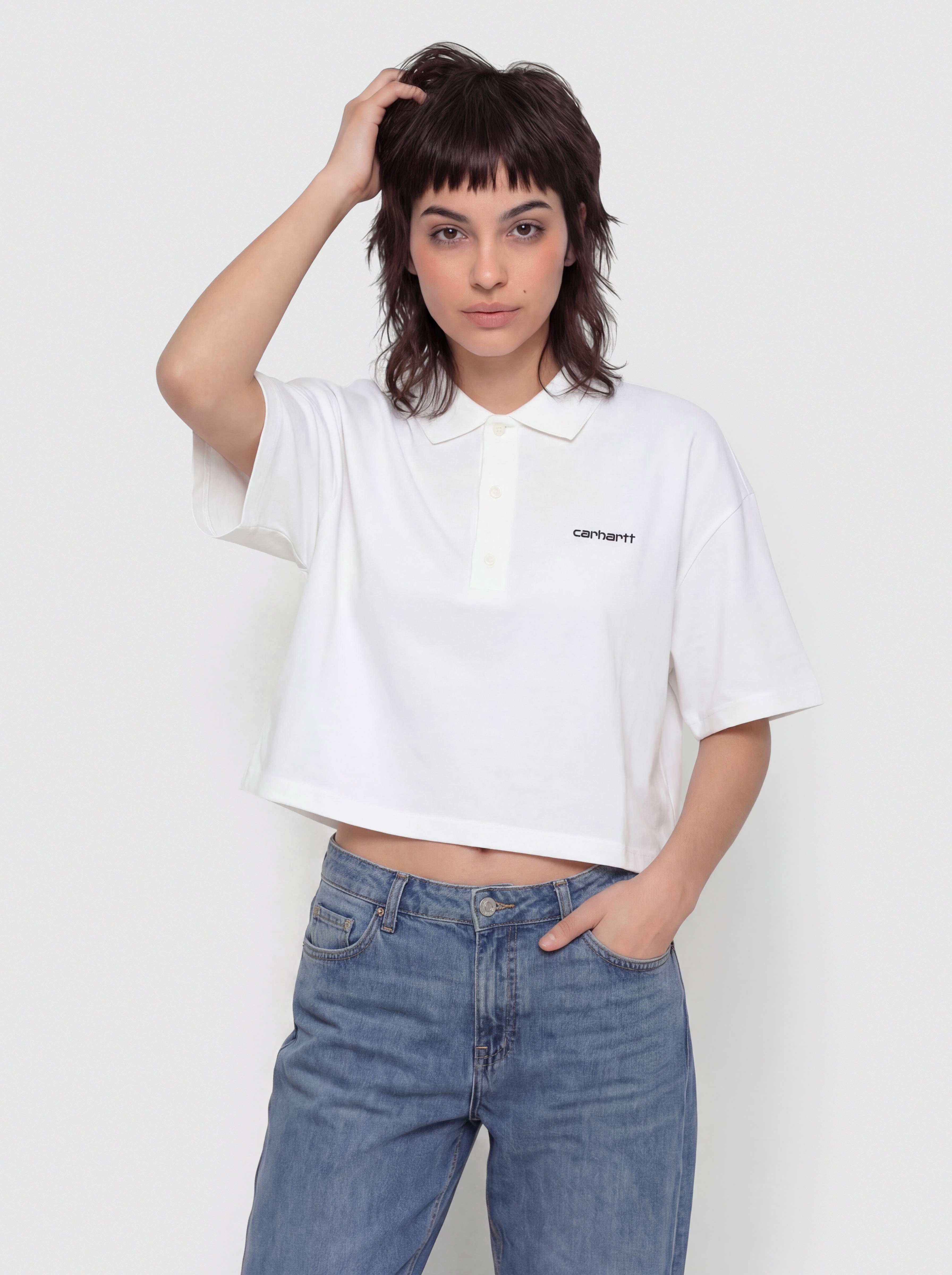 T-shirt Carhartt WIP Script Polo Wmn (white/black)