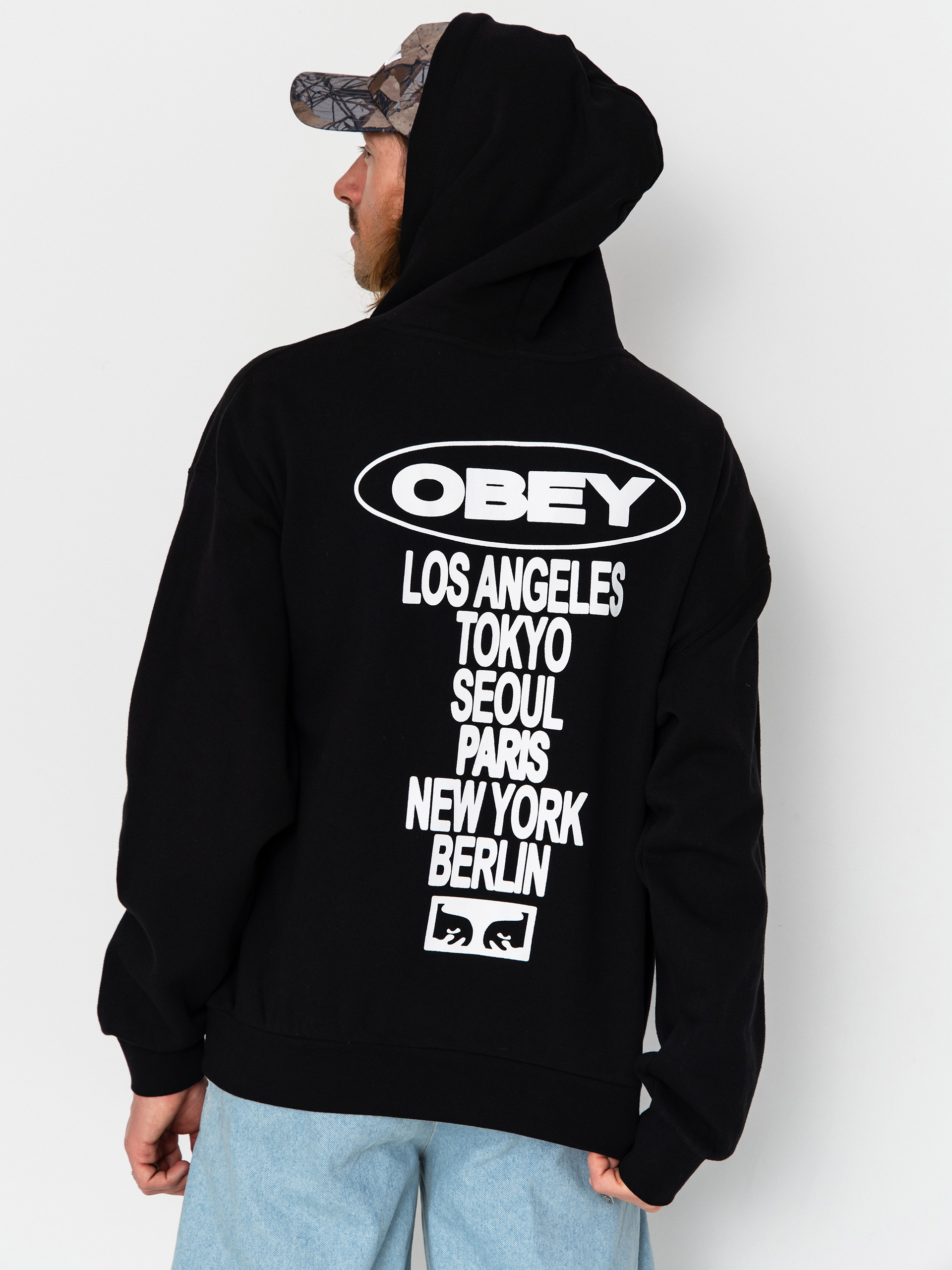 Bluza z kapturem OBEY Oval Cities HD (black)