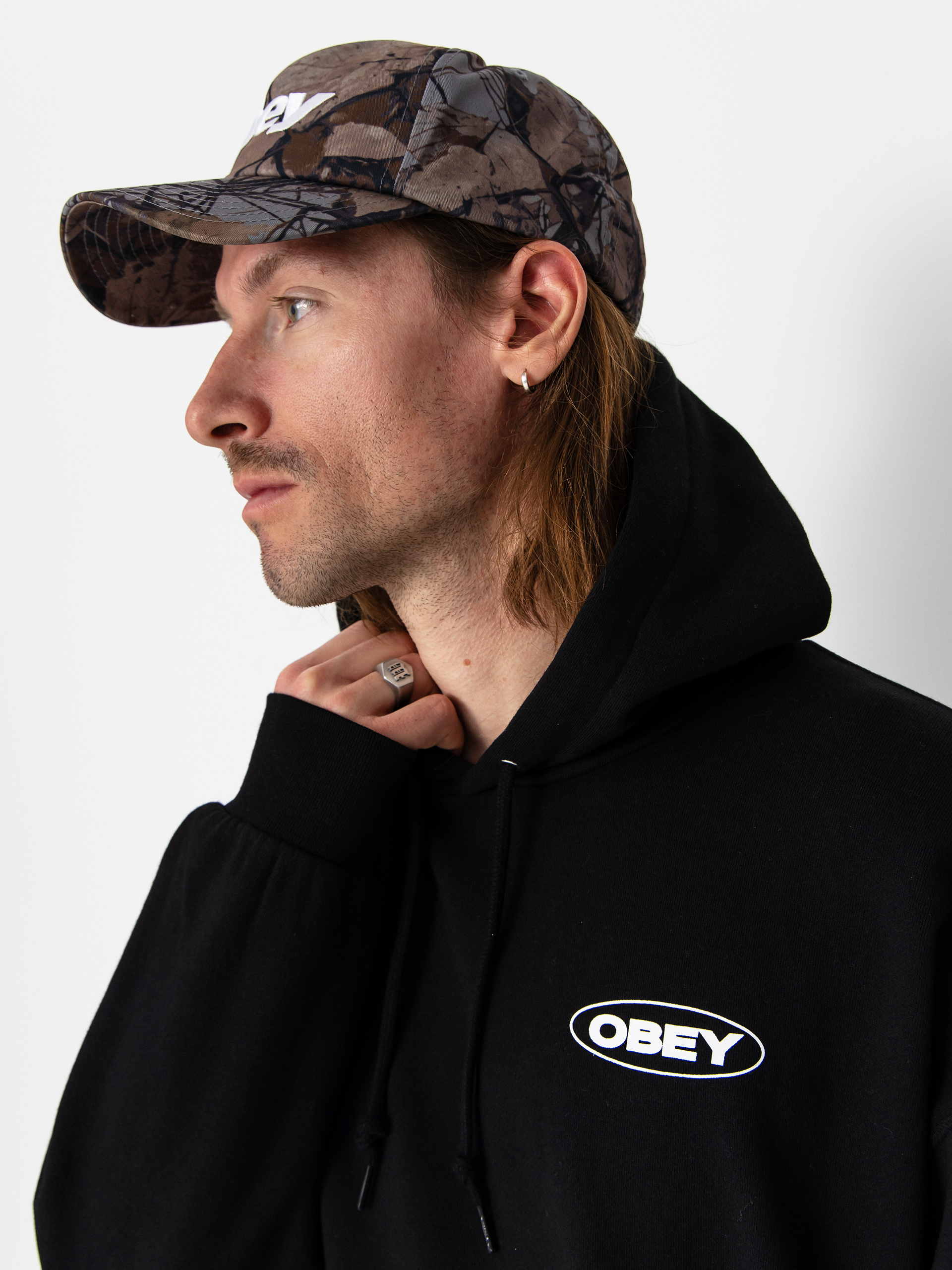 Bluza z kapturem OBEY Oval Cities HD (black)