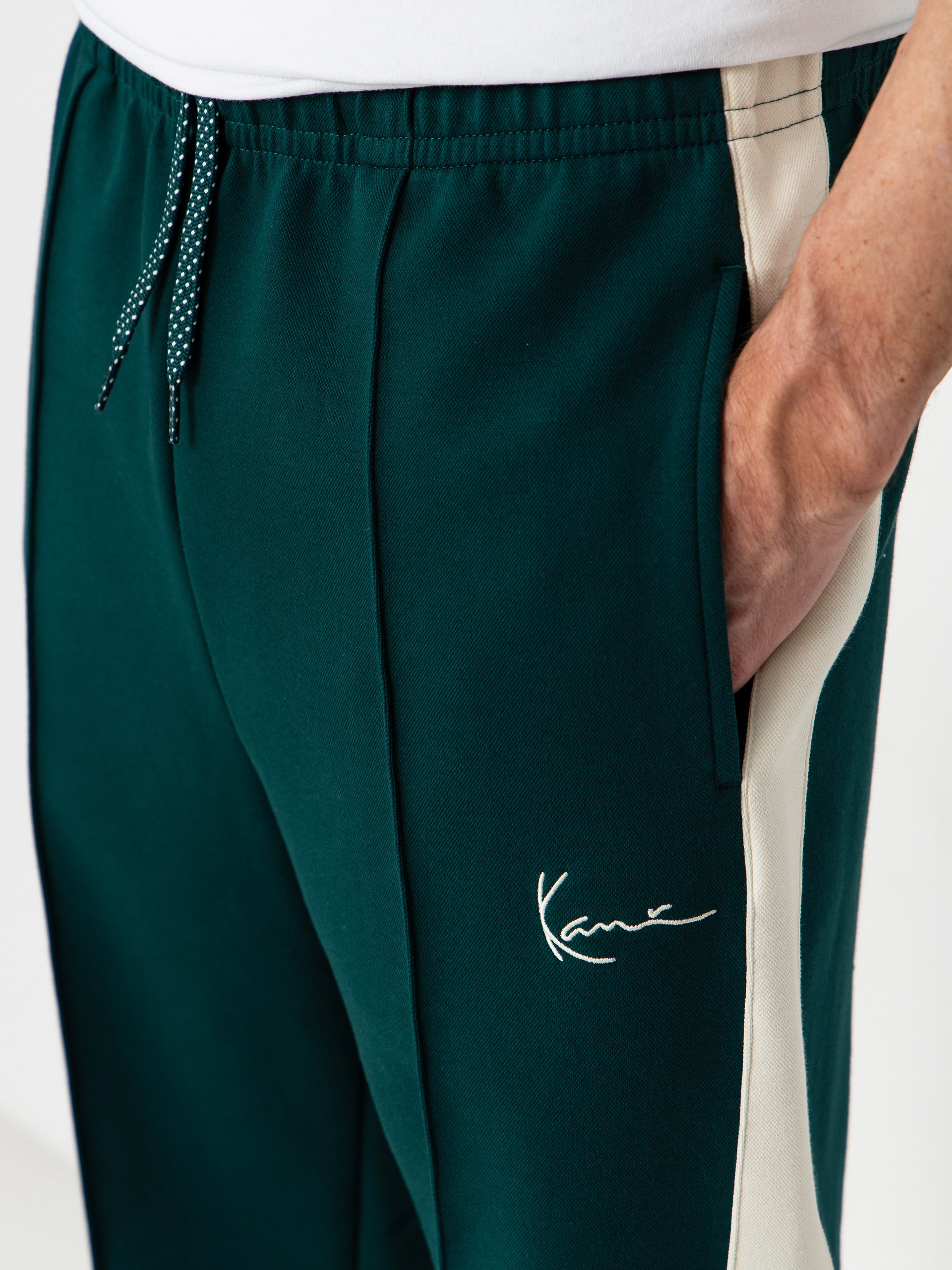 Spodnie Karl Kani Signature Sidestripe Pique (green)