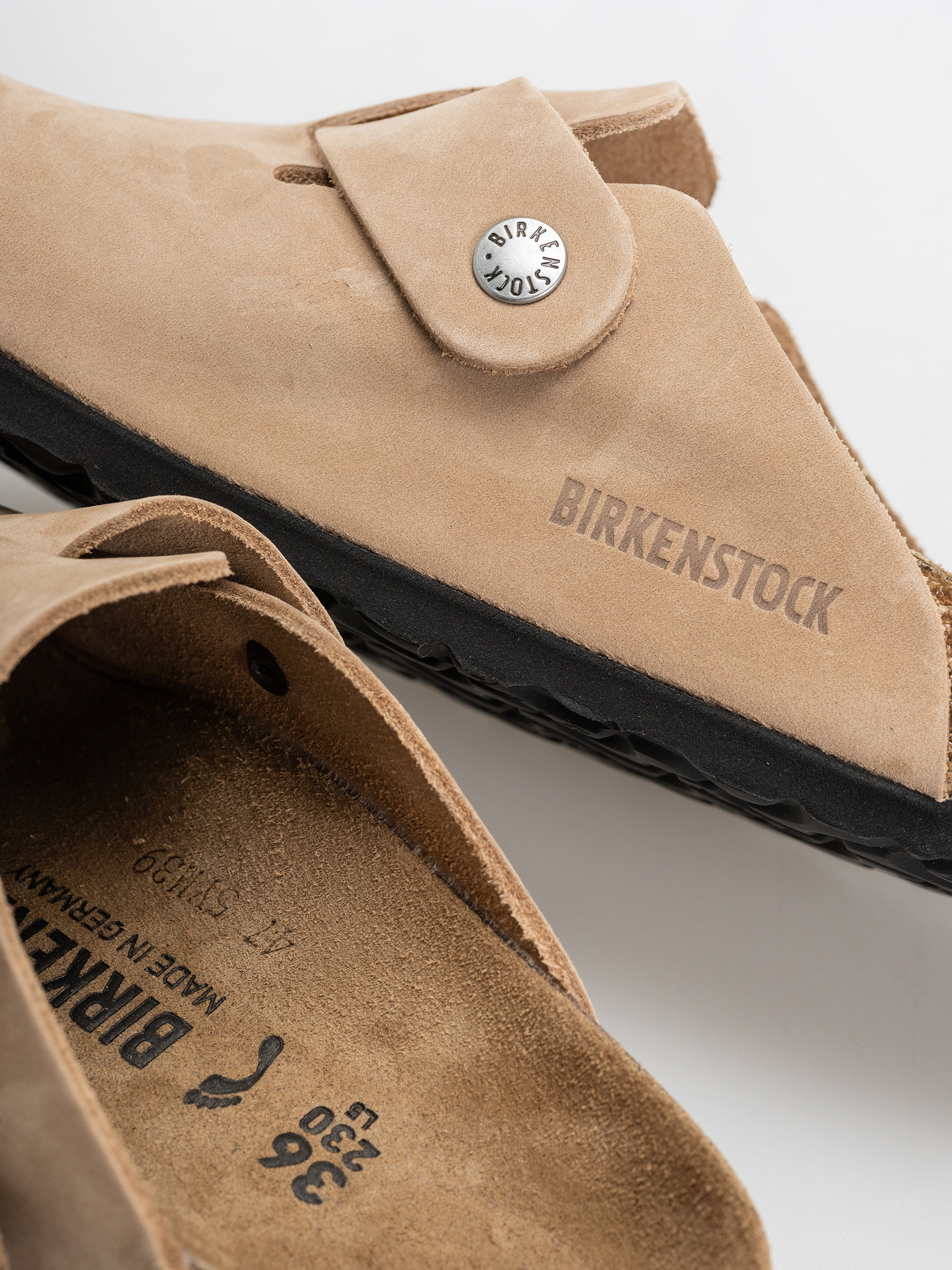 Klapki Birkenstock Boston Wire Buckle Nubuck Leather Narrow (sandcastle)