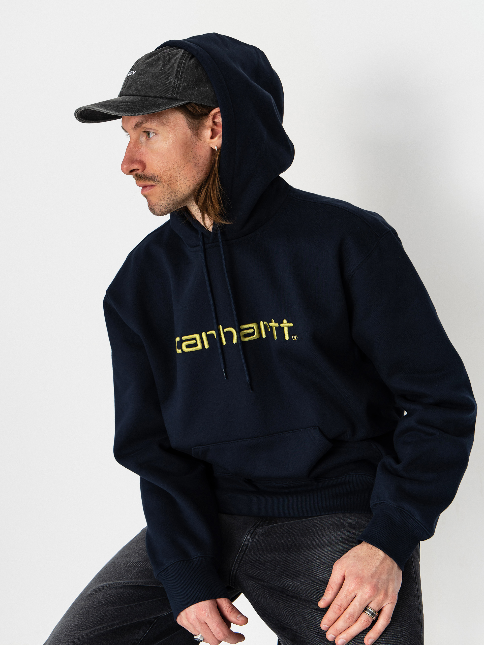 Bluza z kapturem Carhartt WIP Carhartt HD (deep night/gentle green)