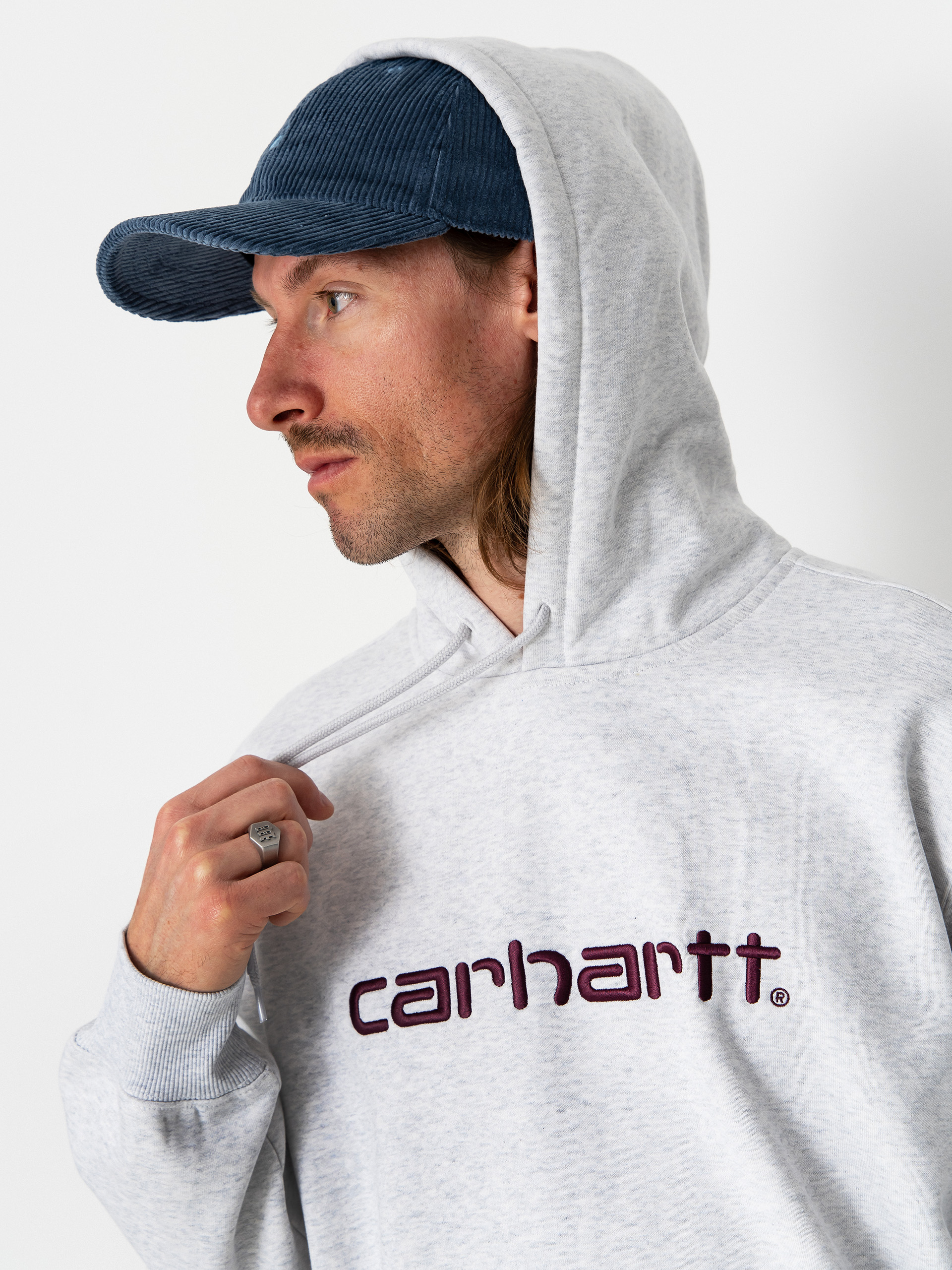 Bluza z kapturem Carhartt WIP Carhartt HD (ash heather/cozy purple)