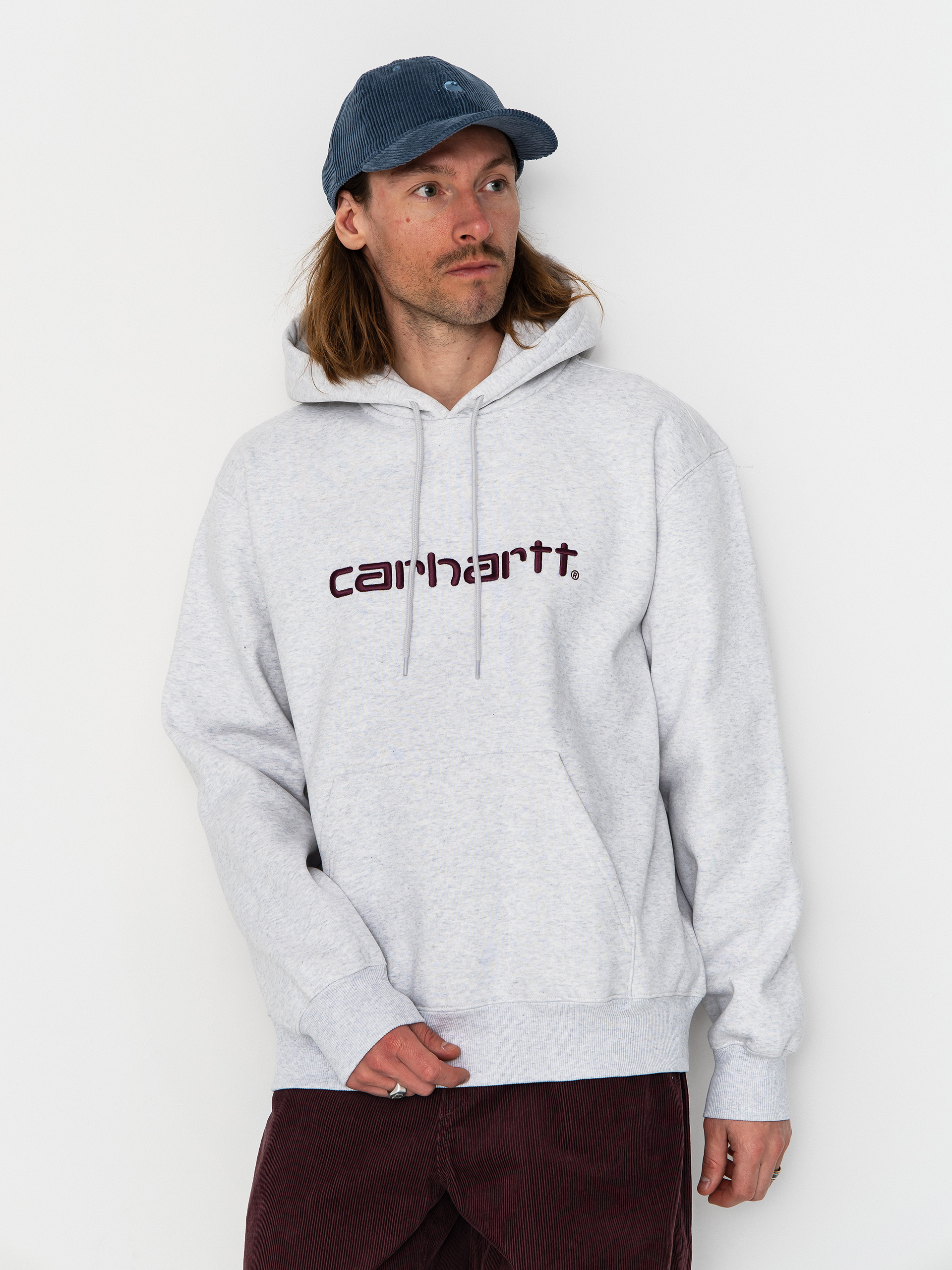 Bluza z kapturem Carhartt WIP Carhartt HD (ash heather/cozy purple)