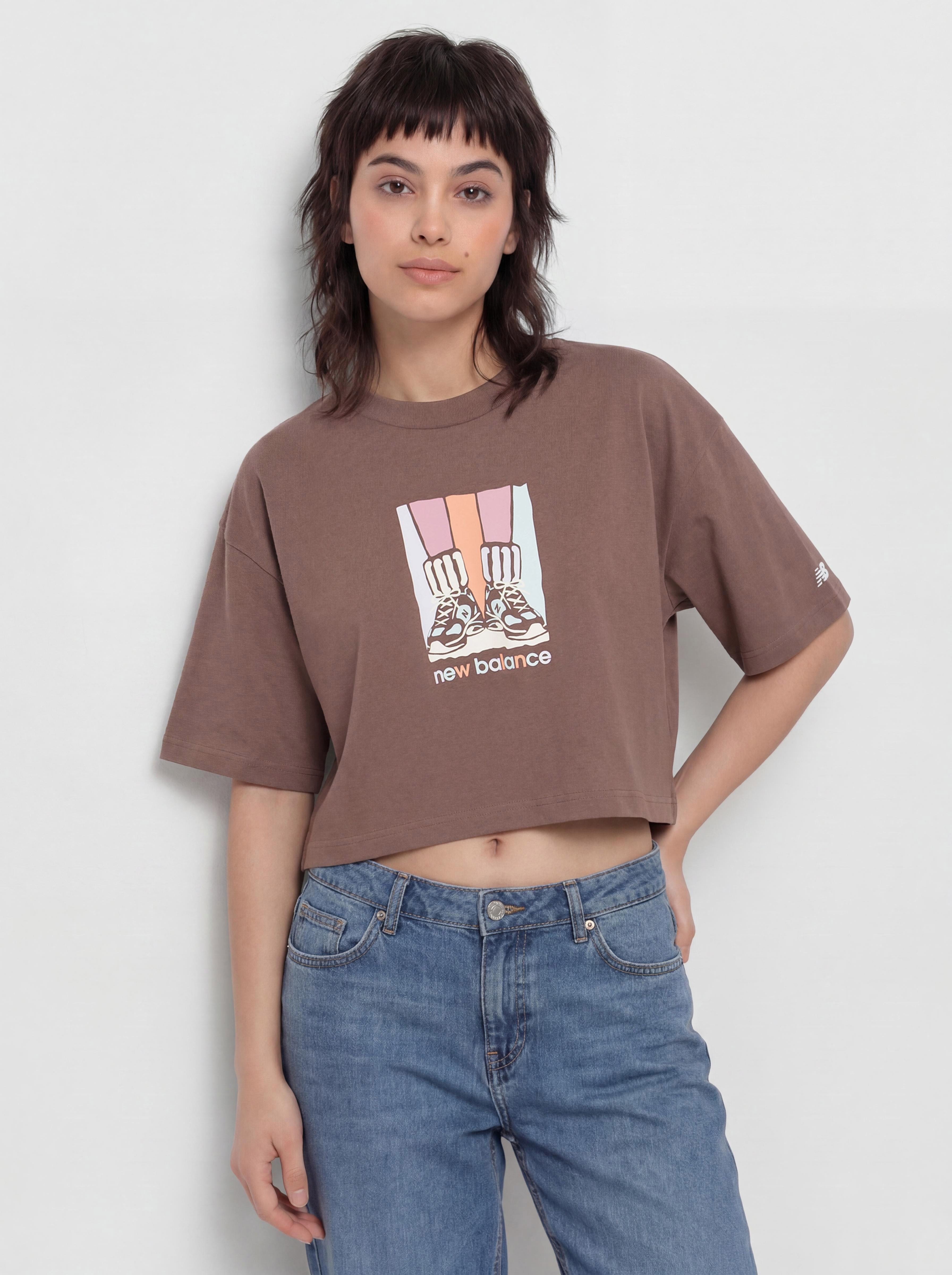 T-shirt New Balance Athletics Gradient Shoes Wmn (brown)