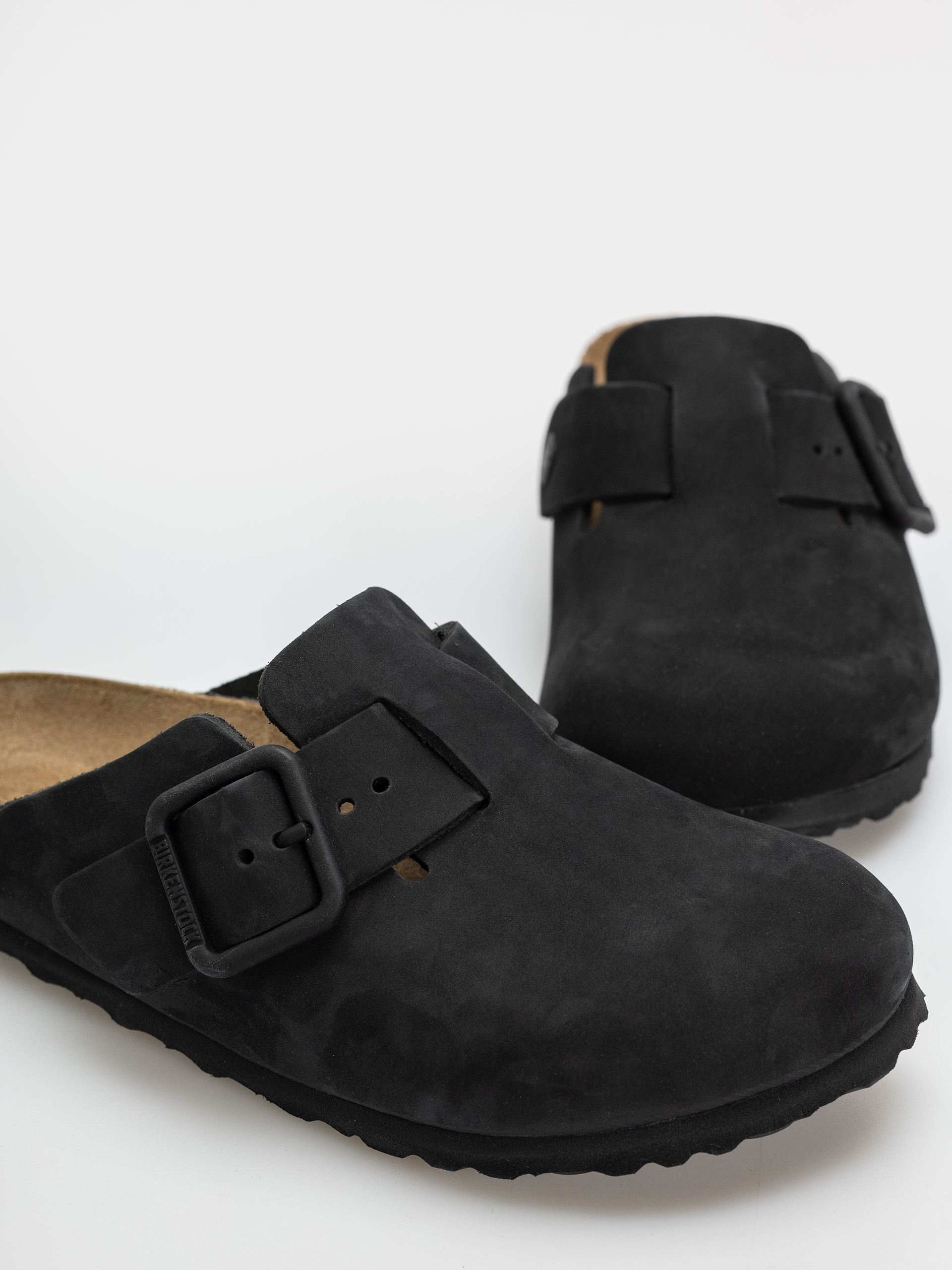 Klapki Birkenstock Boston Wire Buckle Nubuck Leather Narrow (black)