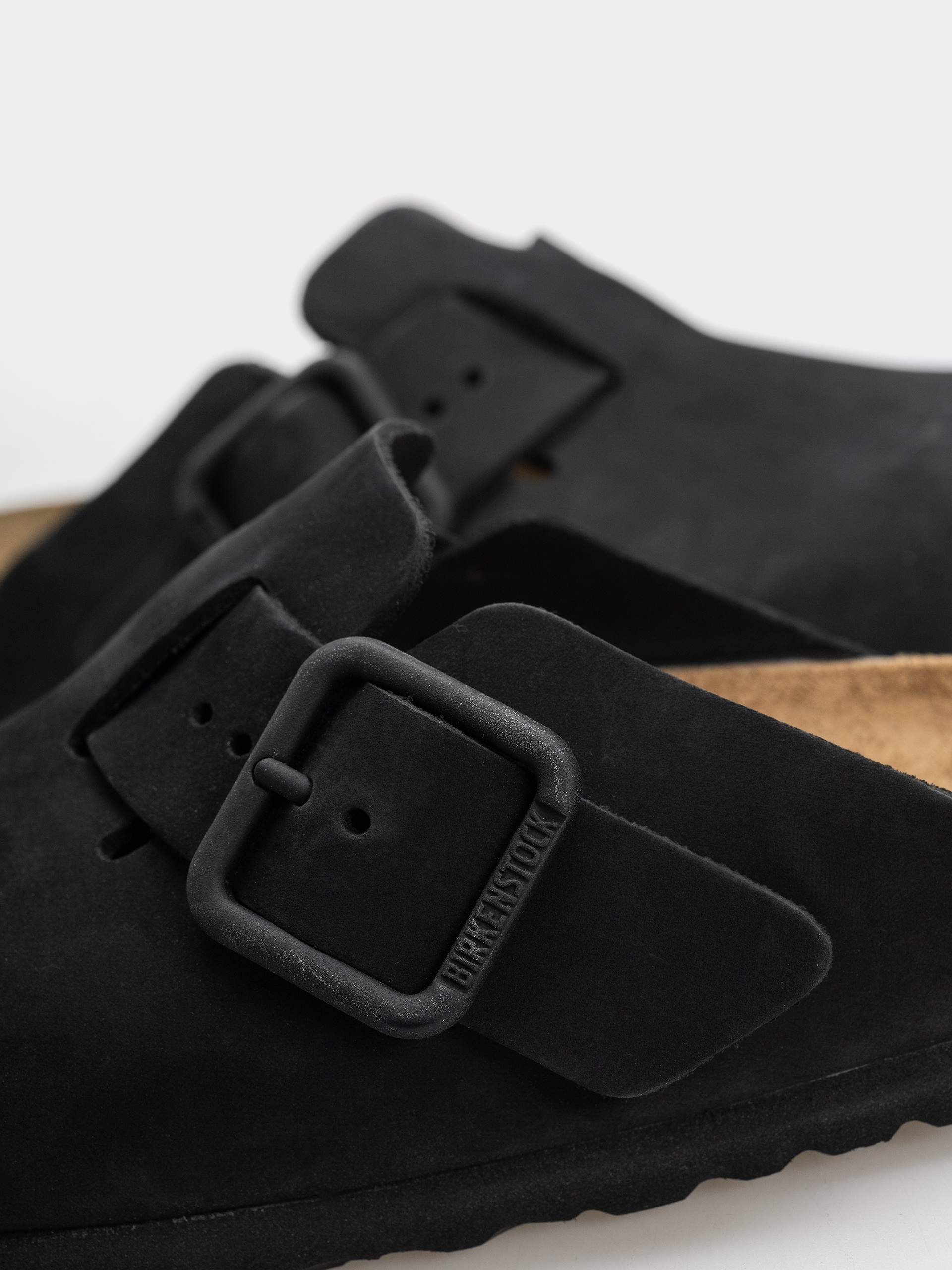 Klapki Birkenstock Boston Wire Buckle Nubuck Leather Narrow (black)