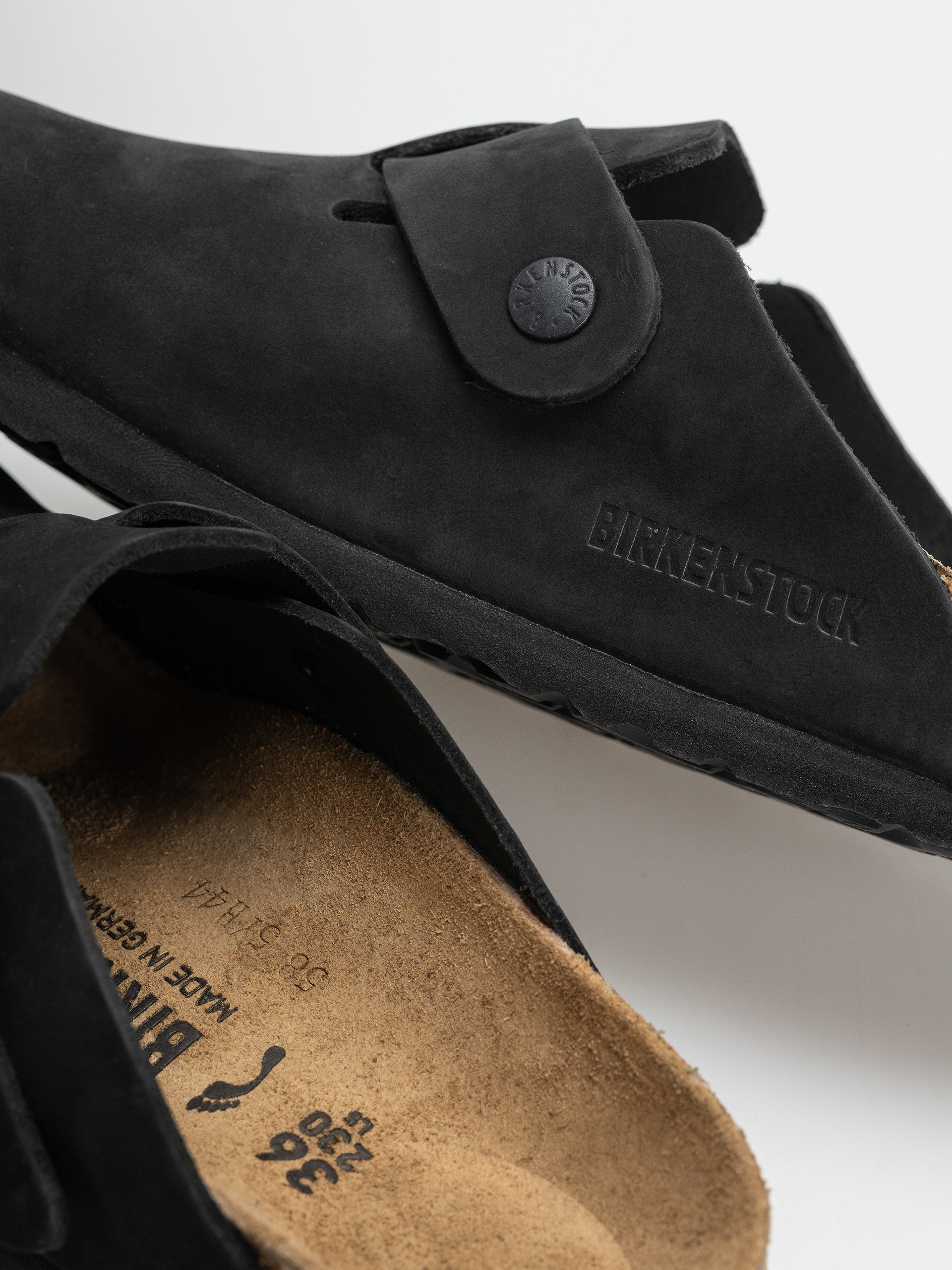 Klapki Birkenstock Boston Wire Buckle Nubuck Leather Narrow (black)