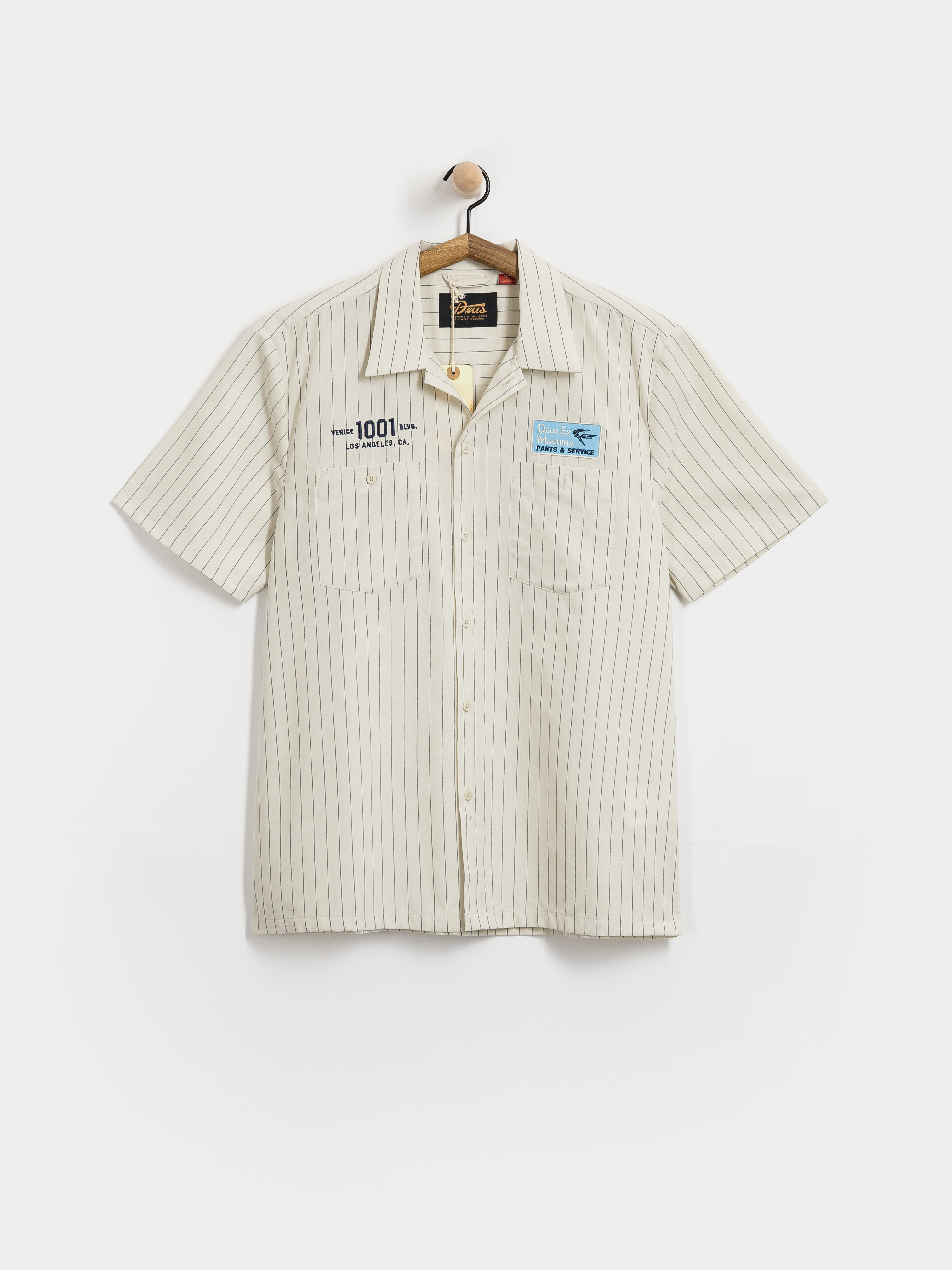 Koszula Deus Ex Machina Forecourt Stripe (dirty white)