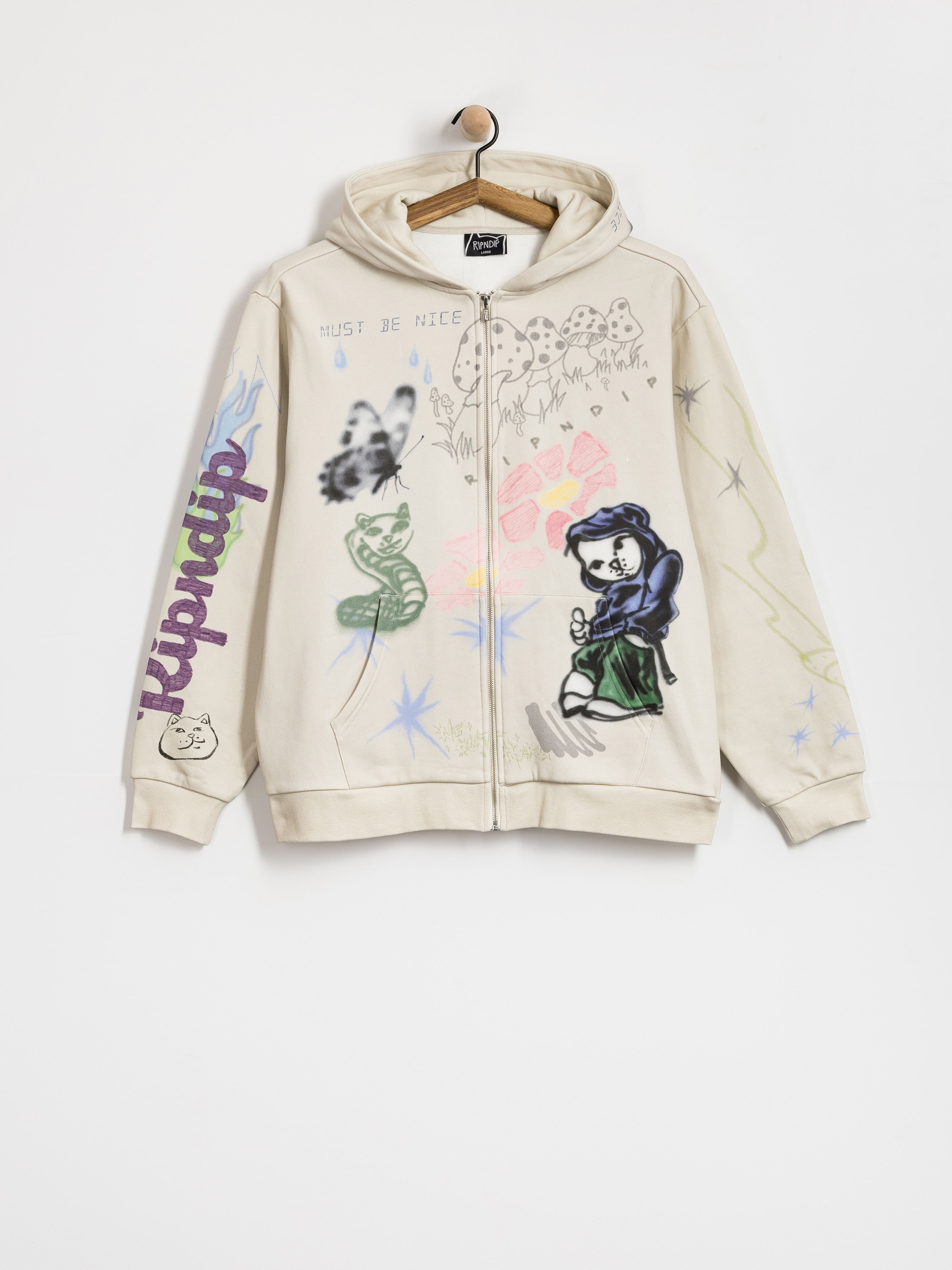 Bluza z kapturem RipNDip Goosebumps ZHD (bone)