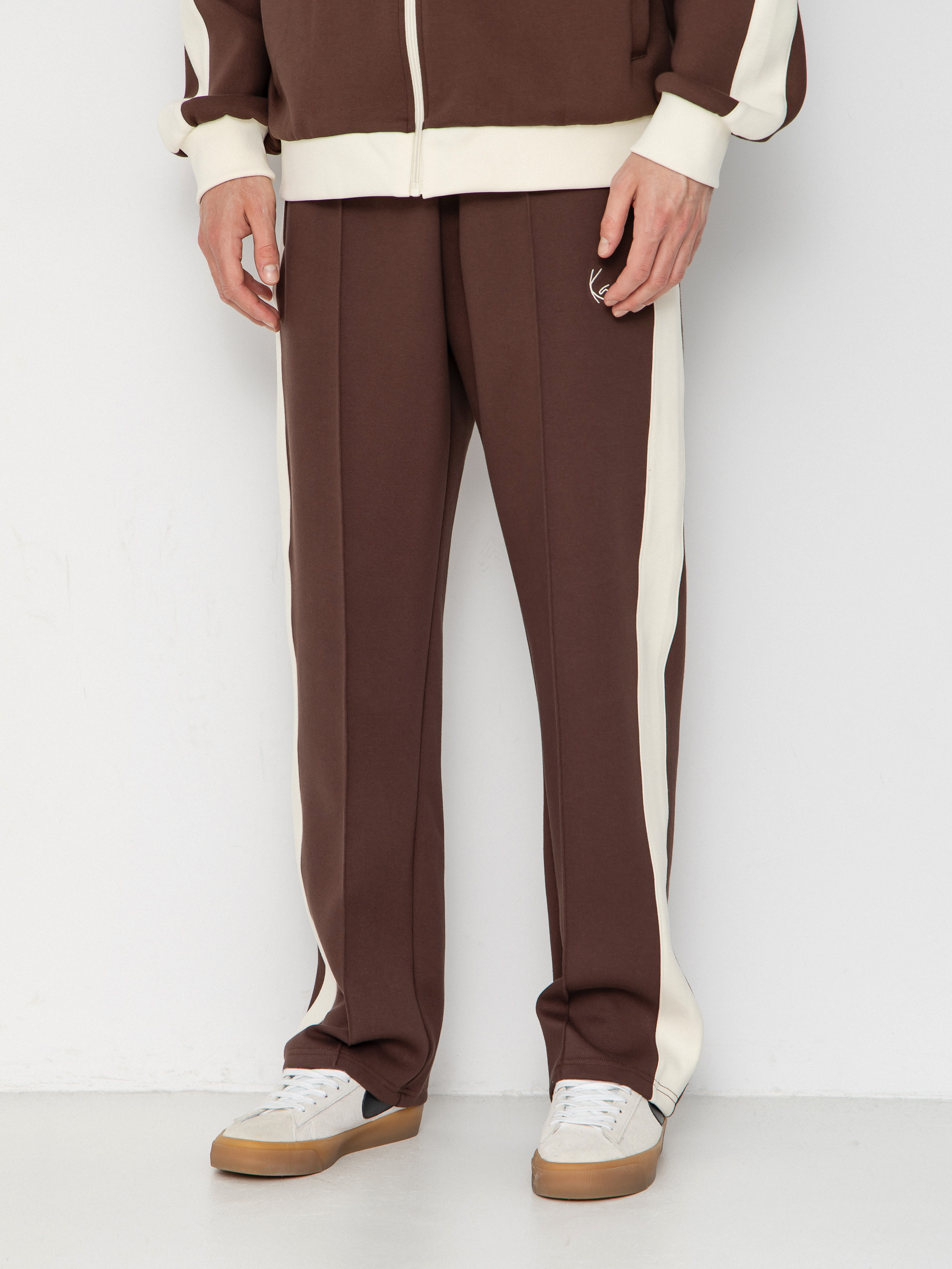 Spodnie Karl Kani Signature Sidestripe Pique (brown)