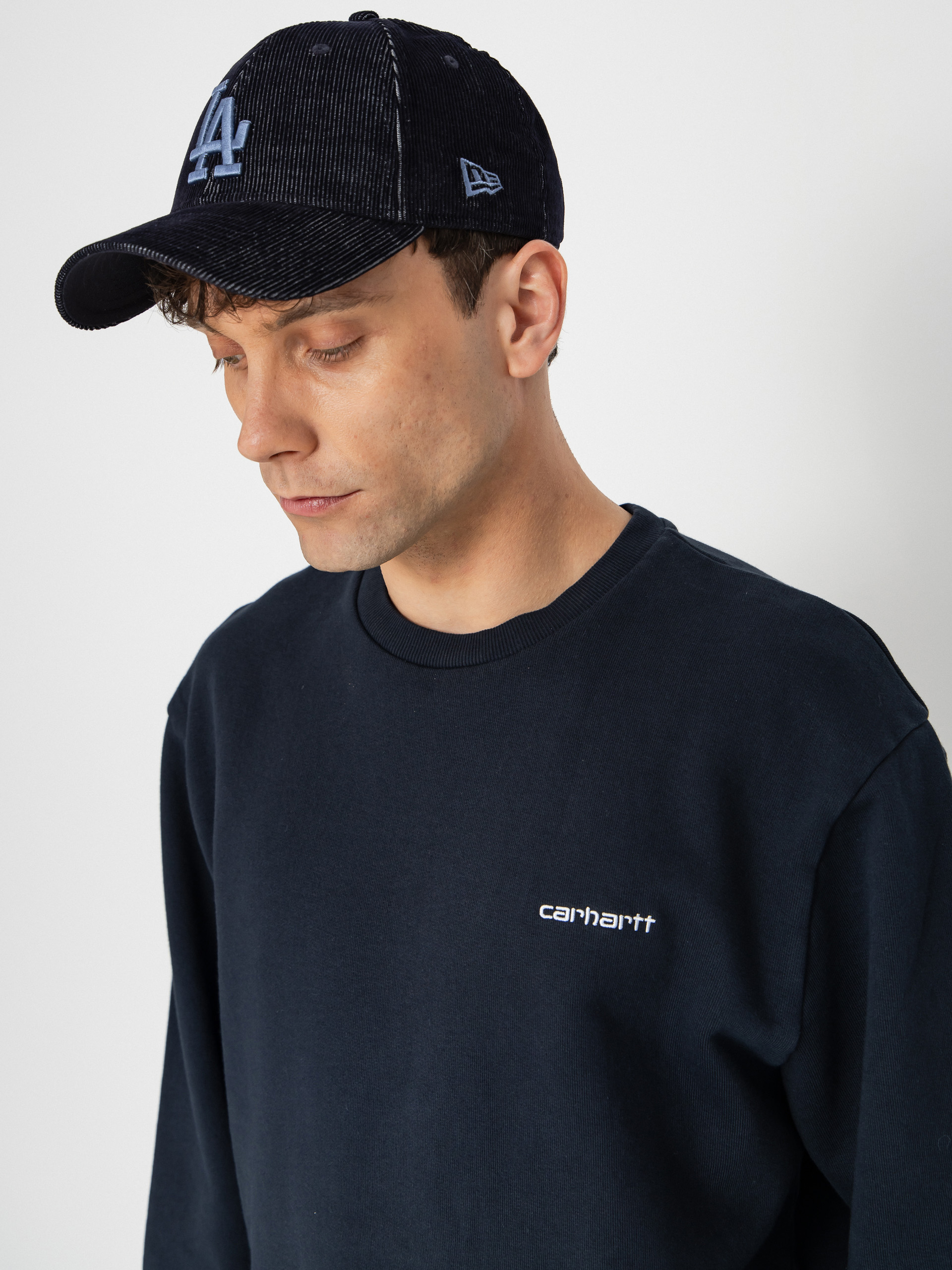 Bluza Carhartt WIP Script Embroidery (deep night/white)