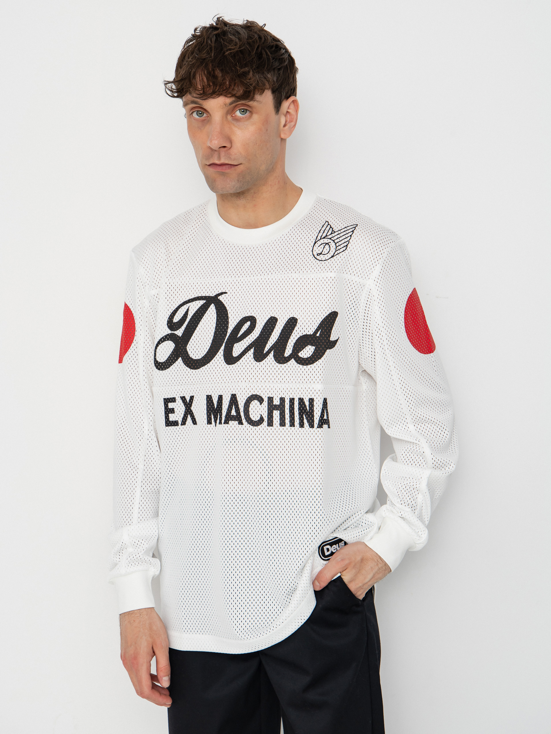 Longsleeve Deus Ex Machina Saber Moto Jersey (vintage white)