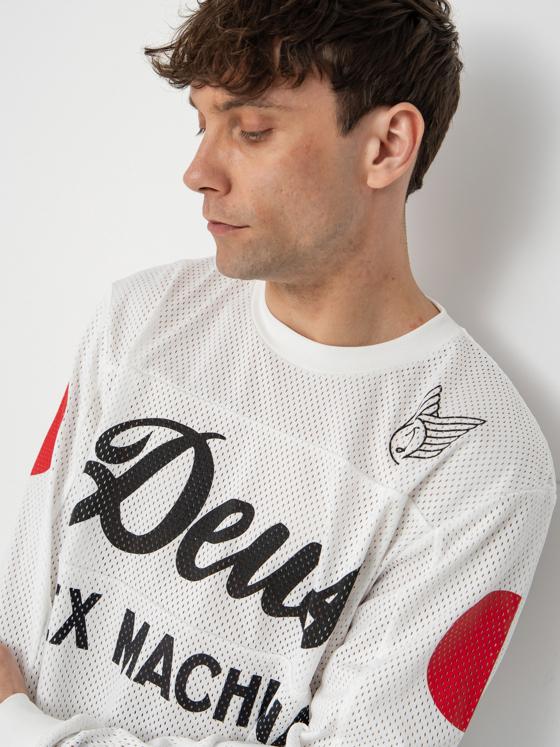 Longsleeve Deus Ex Machina Saber Moto Jersey (vintage white)