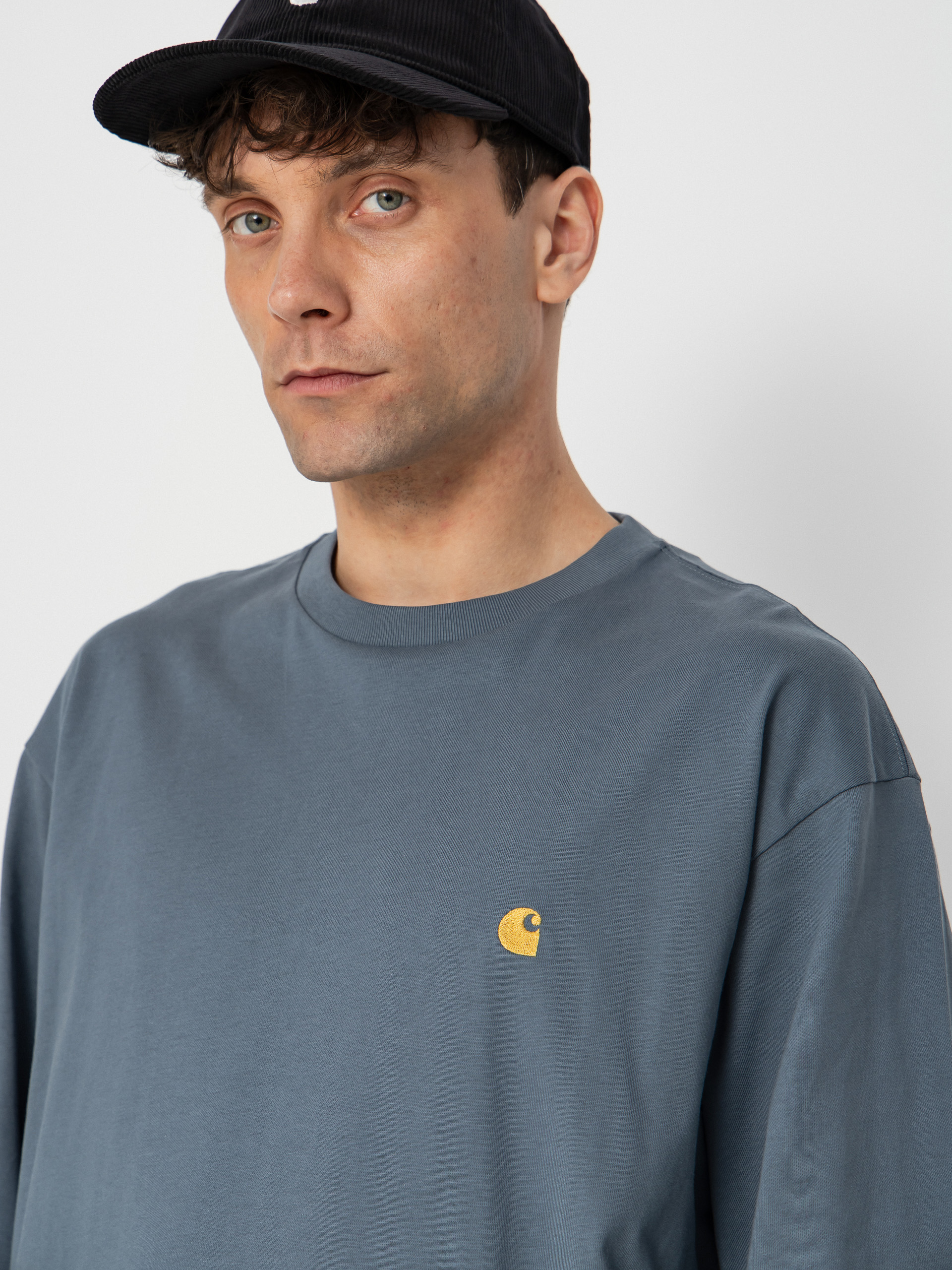 Longsleeve Carhartt WIP Chase (cozy blue/gold)