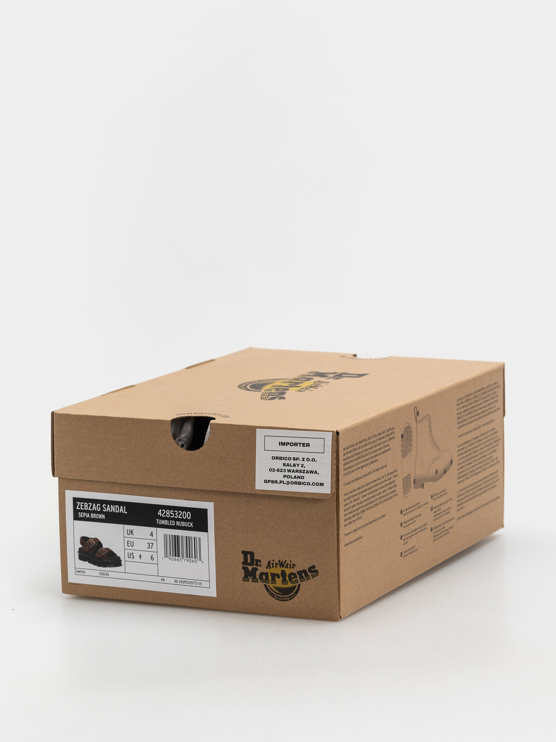 Sandały Dr. Martens ZebZag Wmn (sepia brown tumbled nubuck)