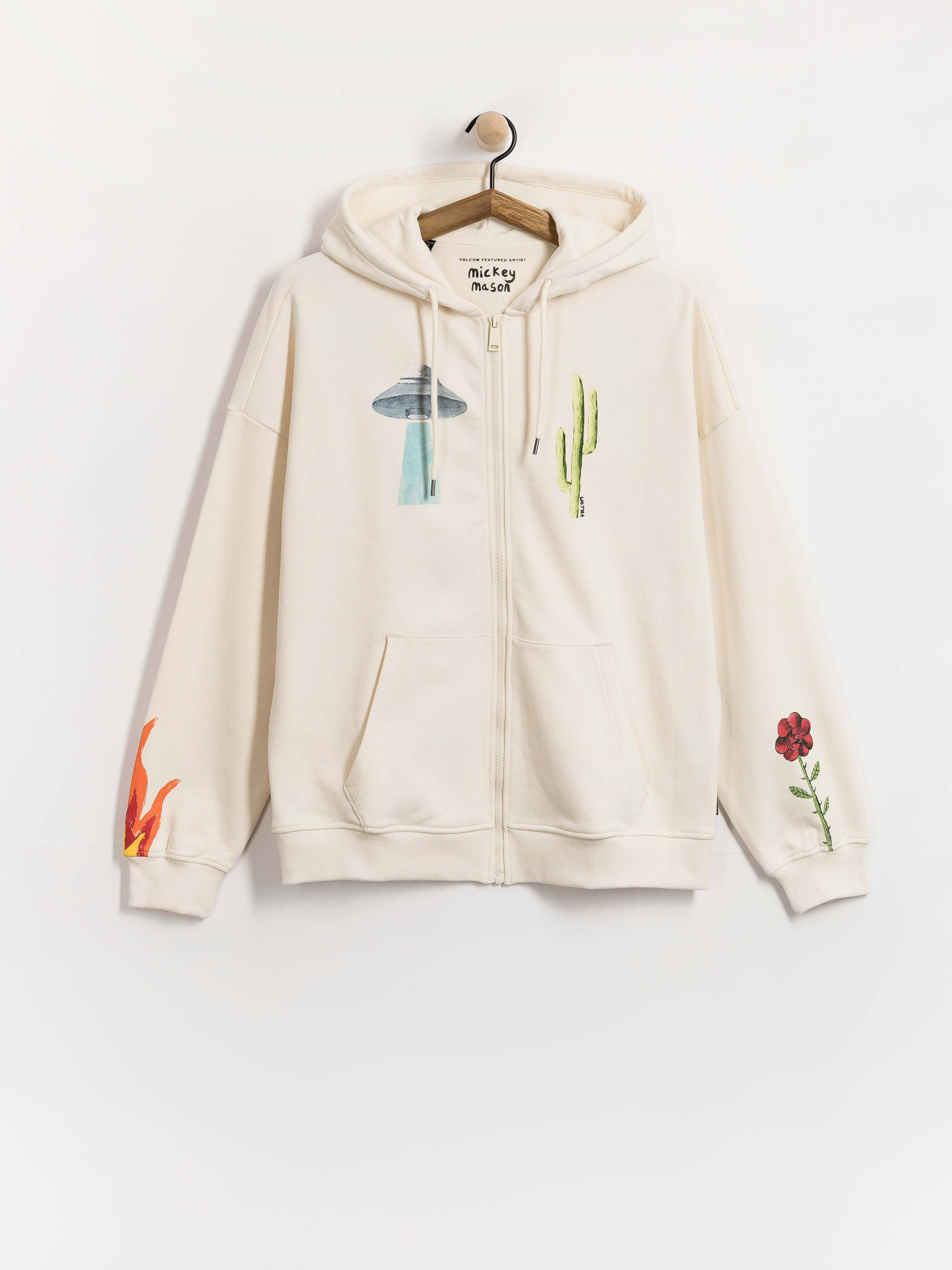 Bluza z kapturem Volcom Fa Mickey Mason ZHD Wmn (off white)