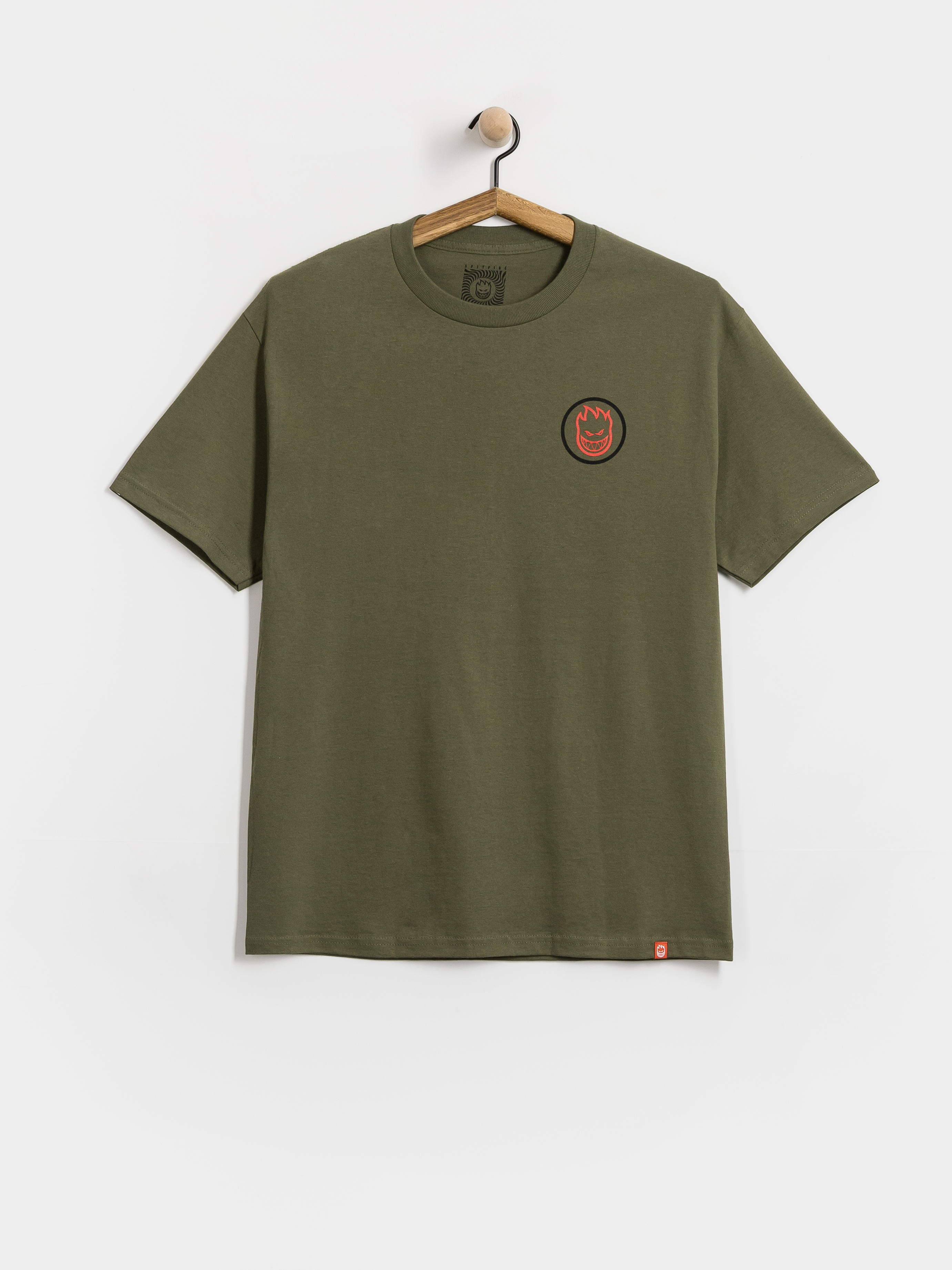 T-shirt Spitfire Classic Swirl Overlay (military green w/black red prints)