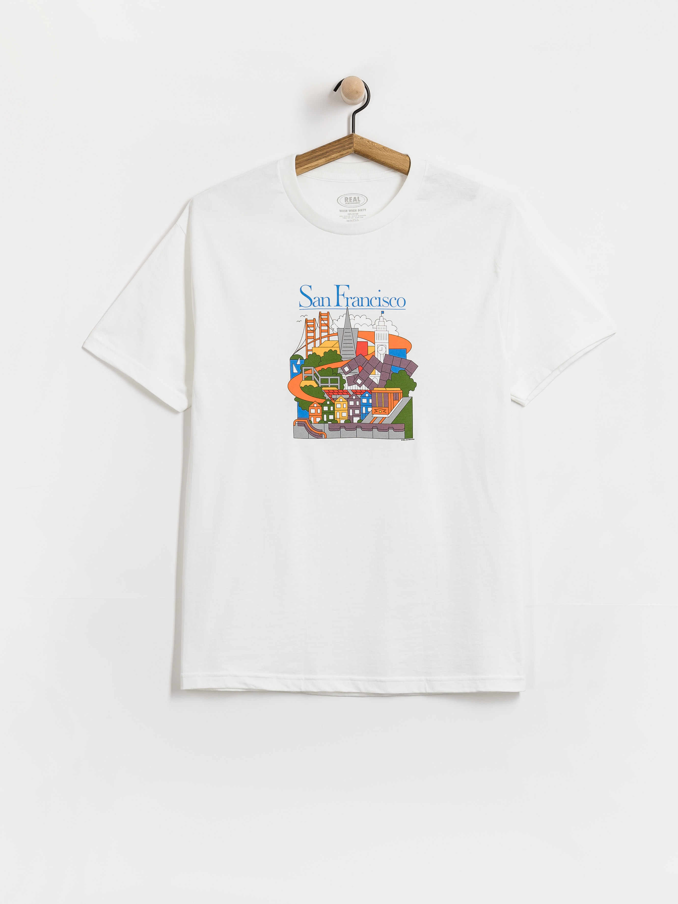 T-shirt Real Sf Travel (white w/multi color print)
