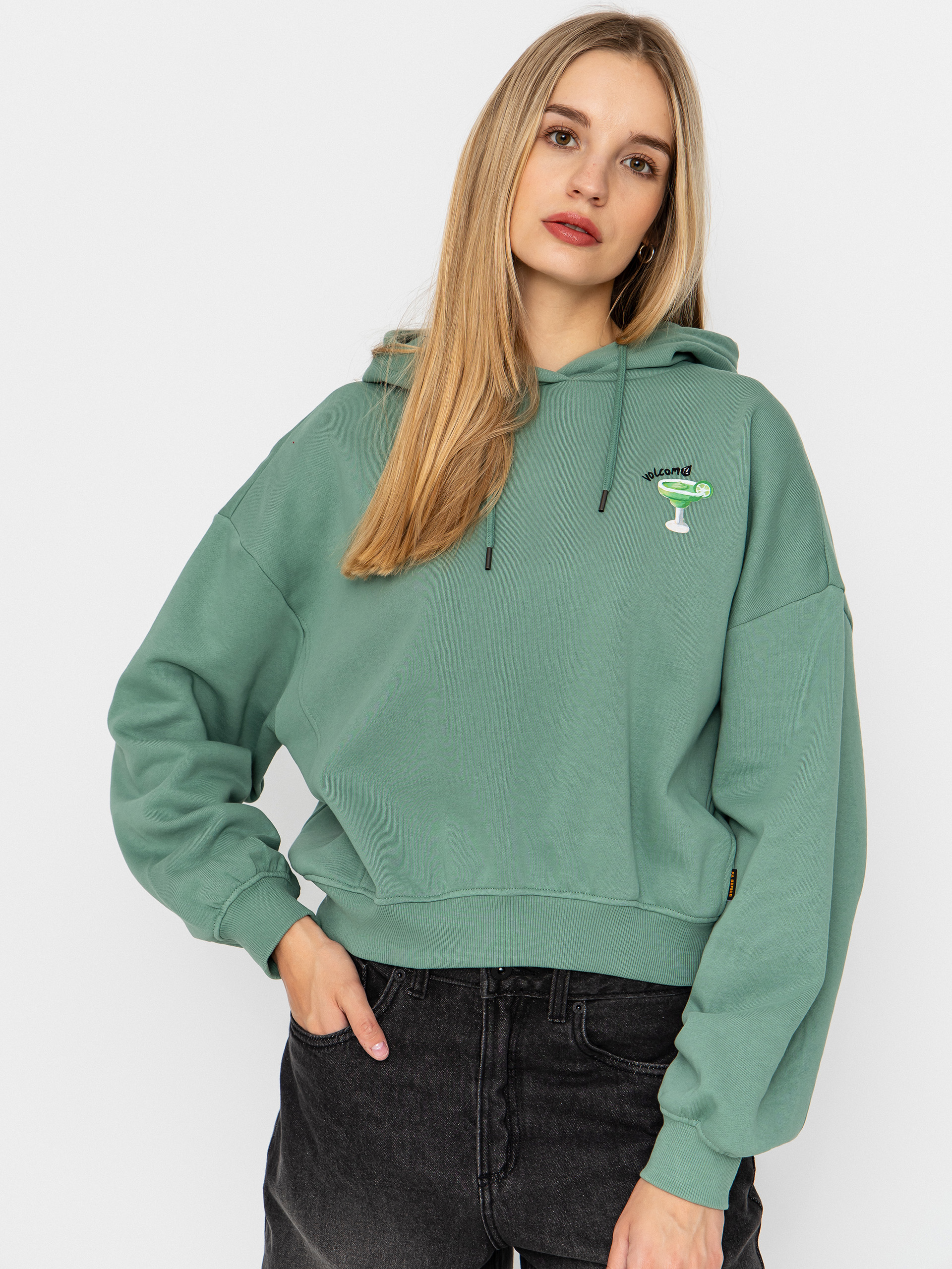 Bluza z kapturem Volcom Fa Mickey Mason HD Wmn (evergreen)