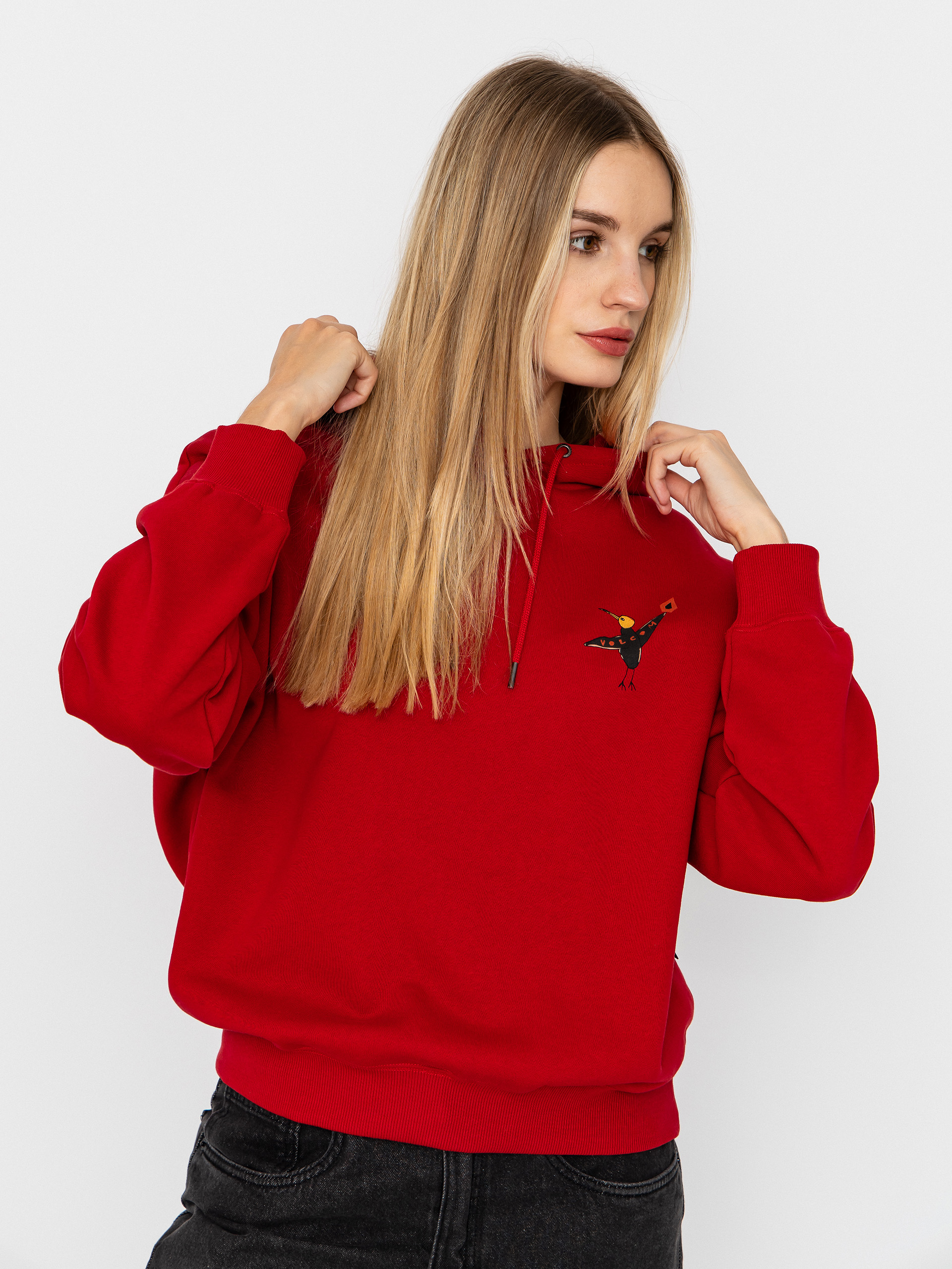 Bluza z kapturem Volcom Moove On HD Wmn (deep red)