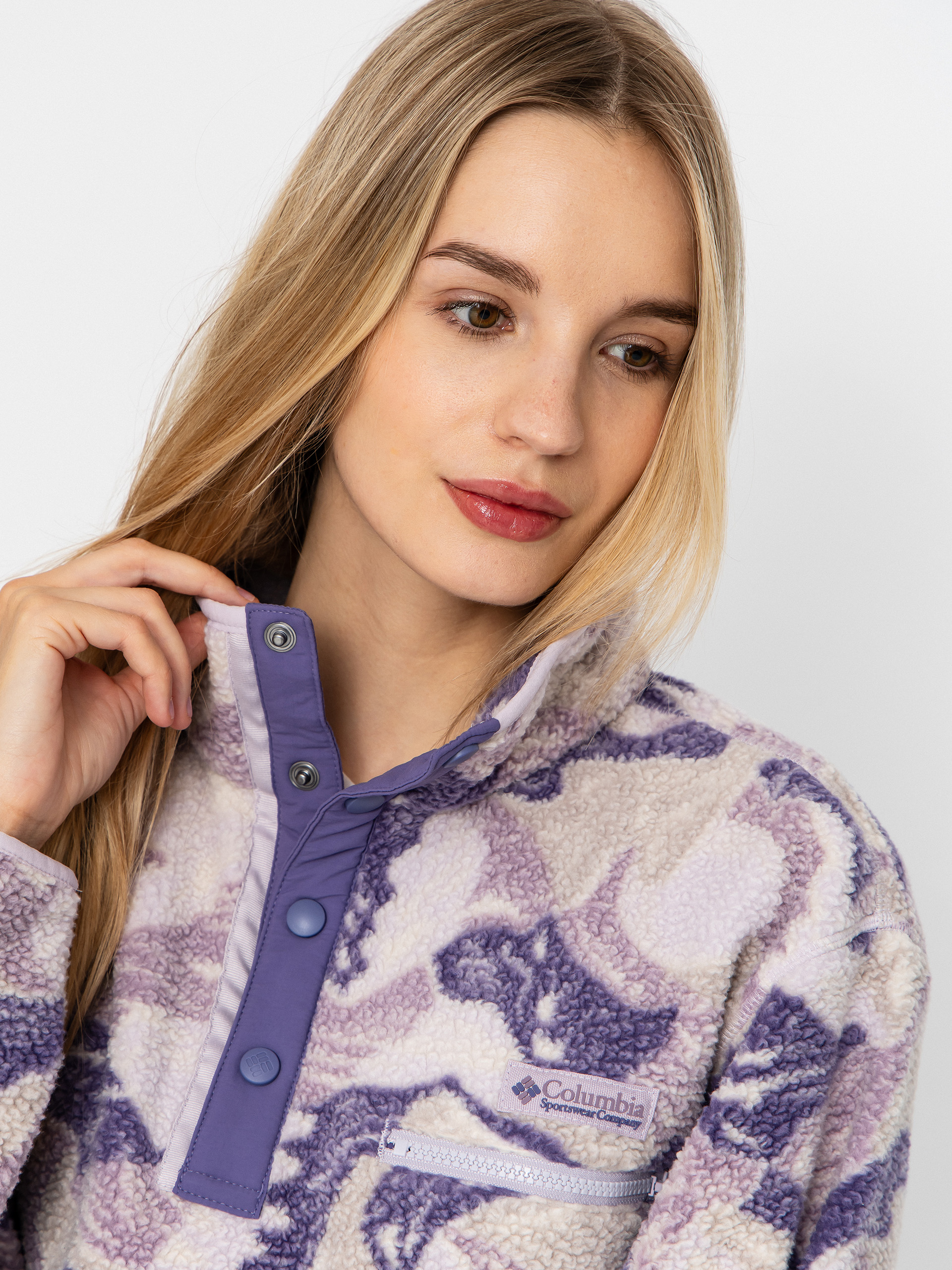 Damski Polar Columbia Helvetia II Printed Cropped Half Snap (lavender pearl/sunscape)