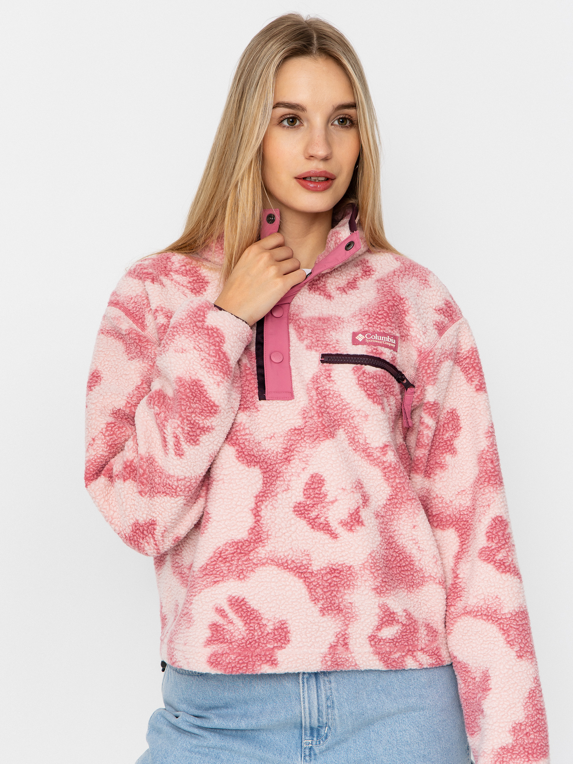 Damski Polar Columbia Helvetia II Printed Cropped Half Snap (rosette/sprayflower)
