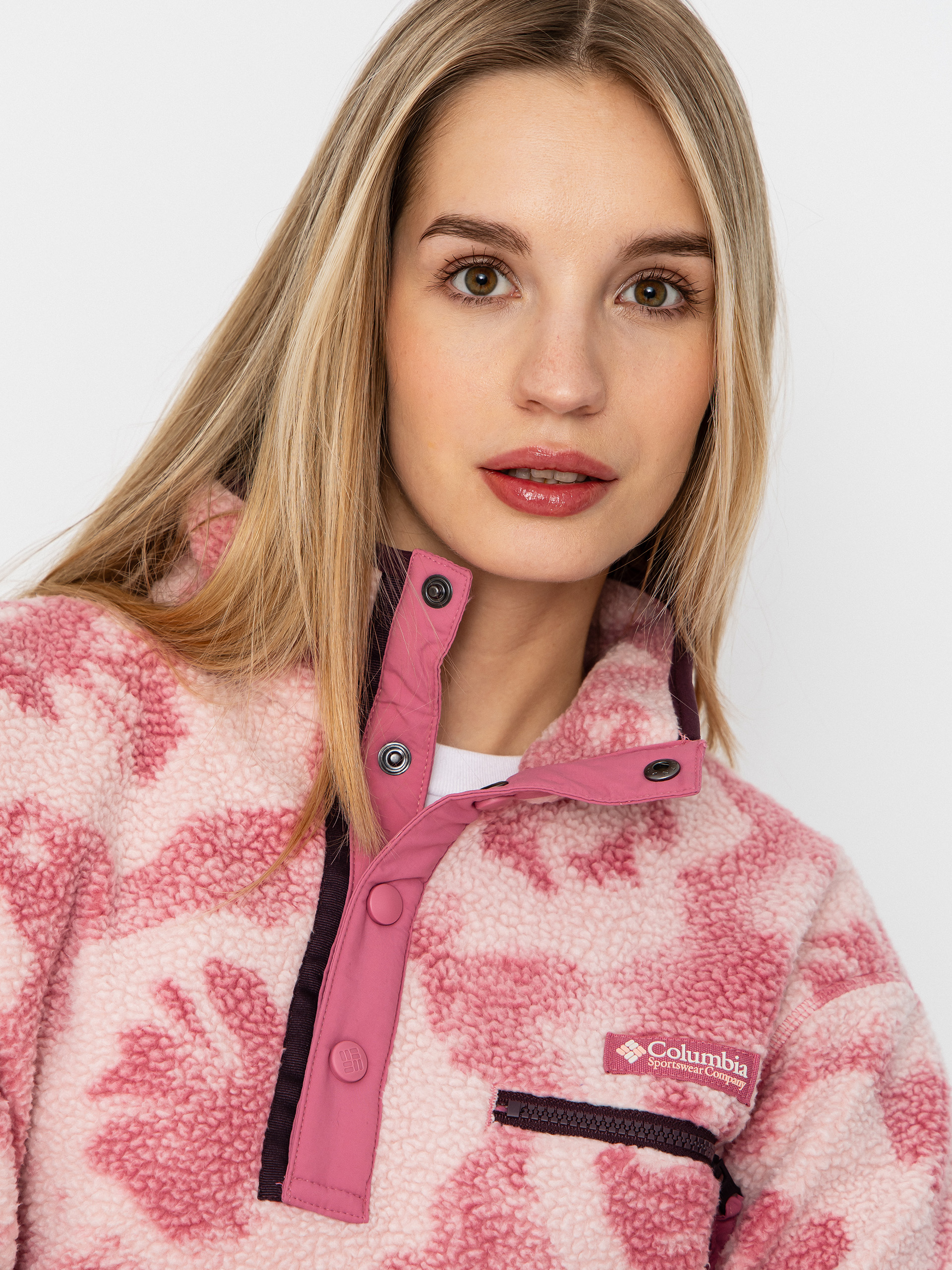 Damski Polar Columbia Helvetia II Printed Cropped Half Snap (rosette/sprayflower)