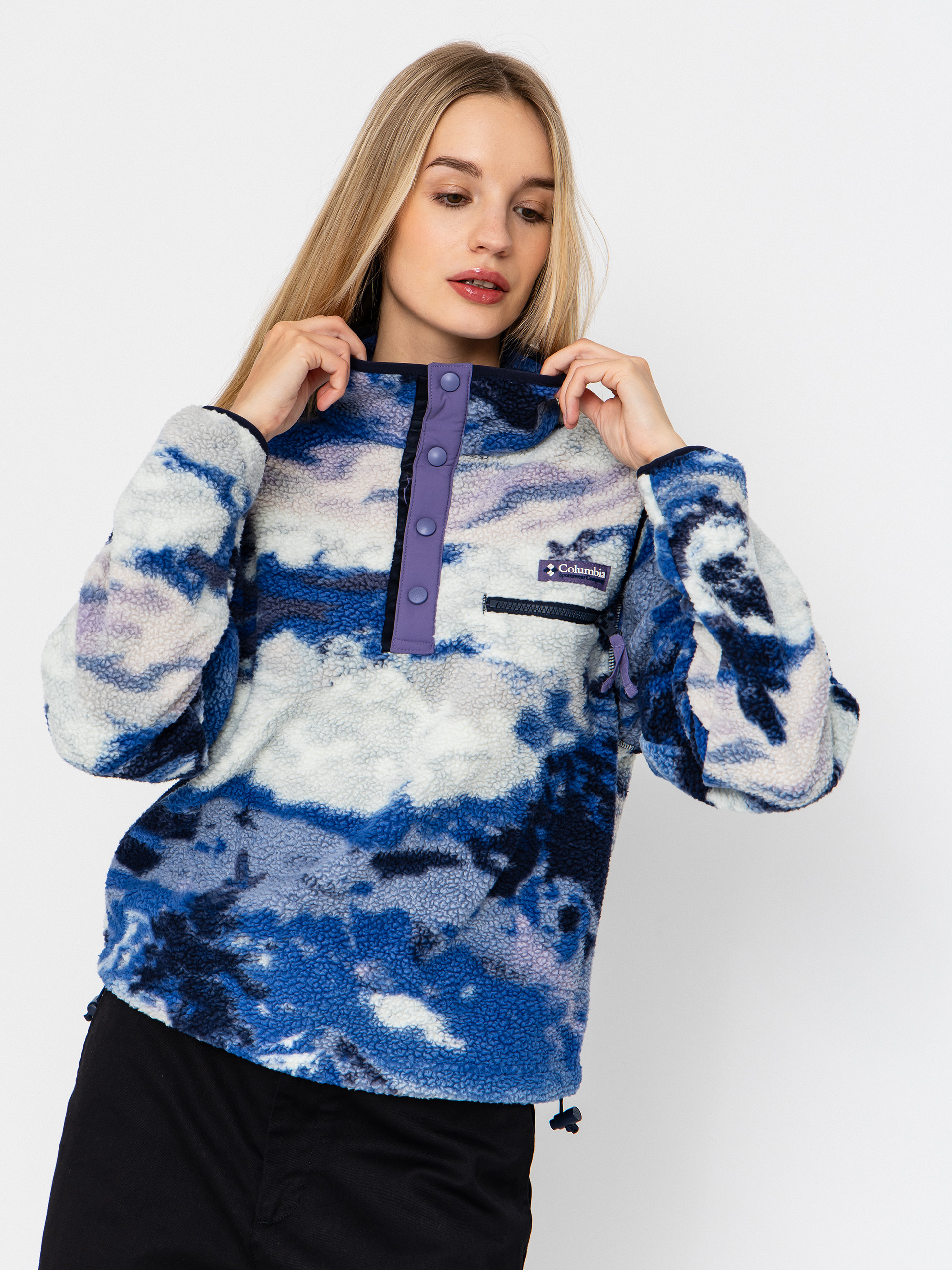 Polar Columbia Helvetia II Printed Cropped Half Snap Wmn (nocturnal/dreaming)