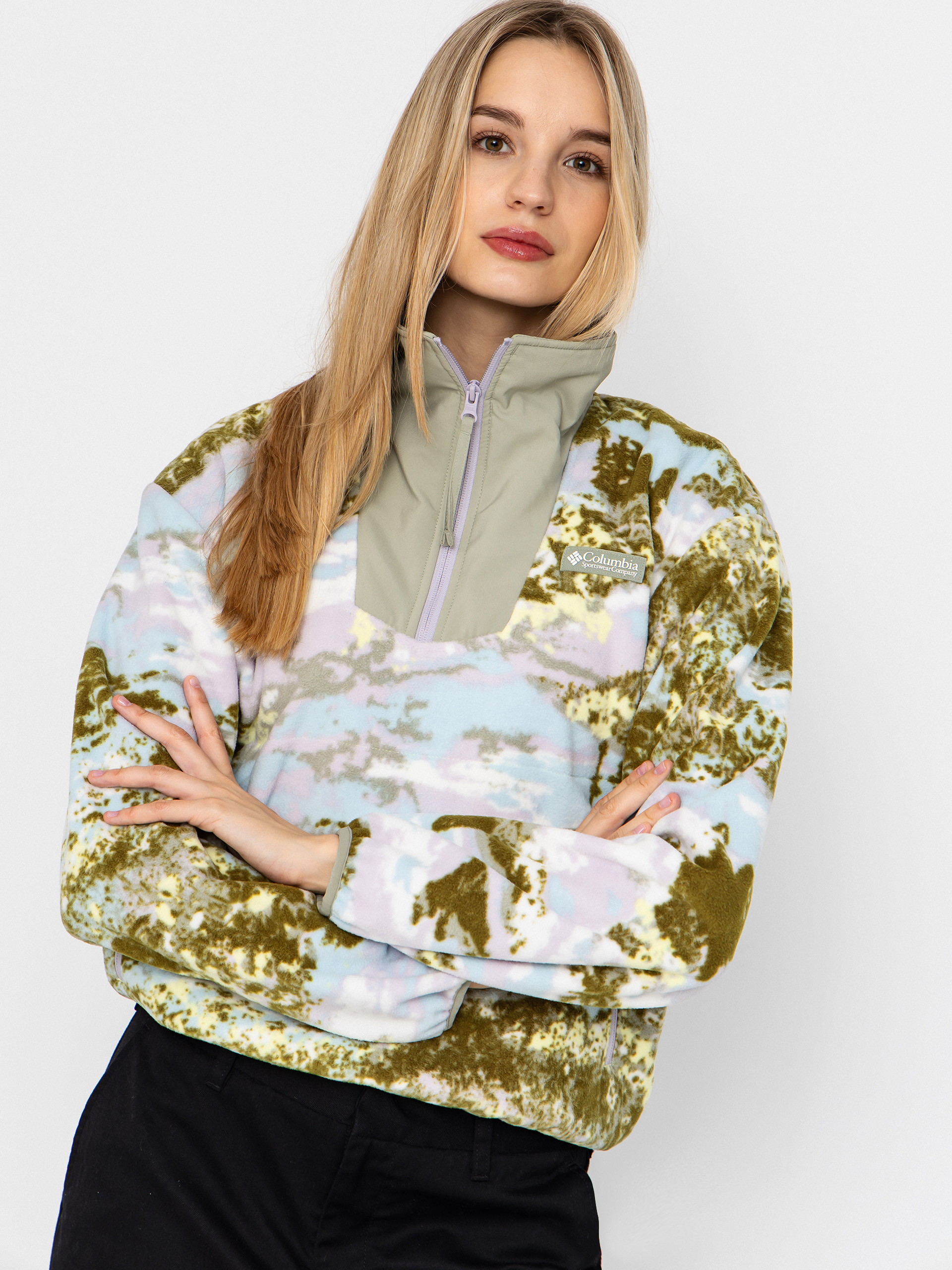 Polar Columbia Sequoia Grove Printed Half Zip Wmn (citron haze/fieldaze)