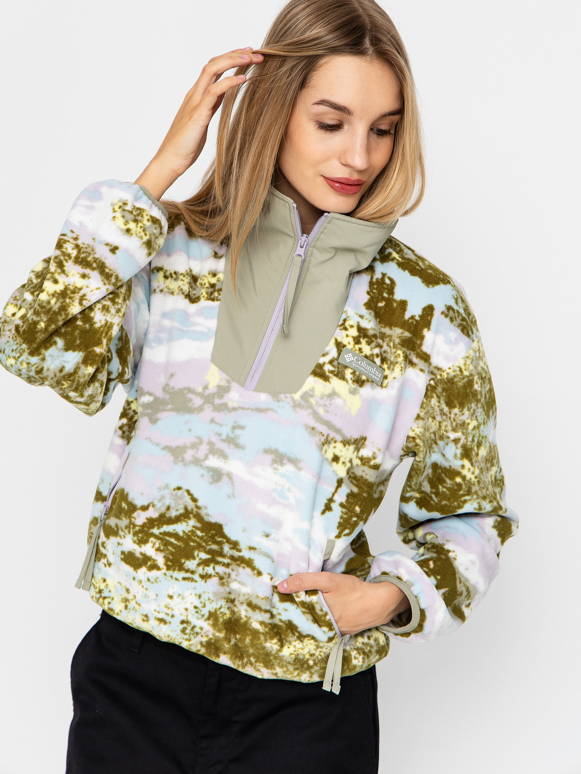 Damski Polar Columbia Sequoia Grove Printed Half Zip (citron haze/fieldaze)