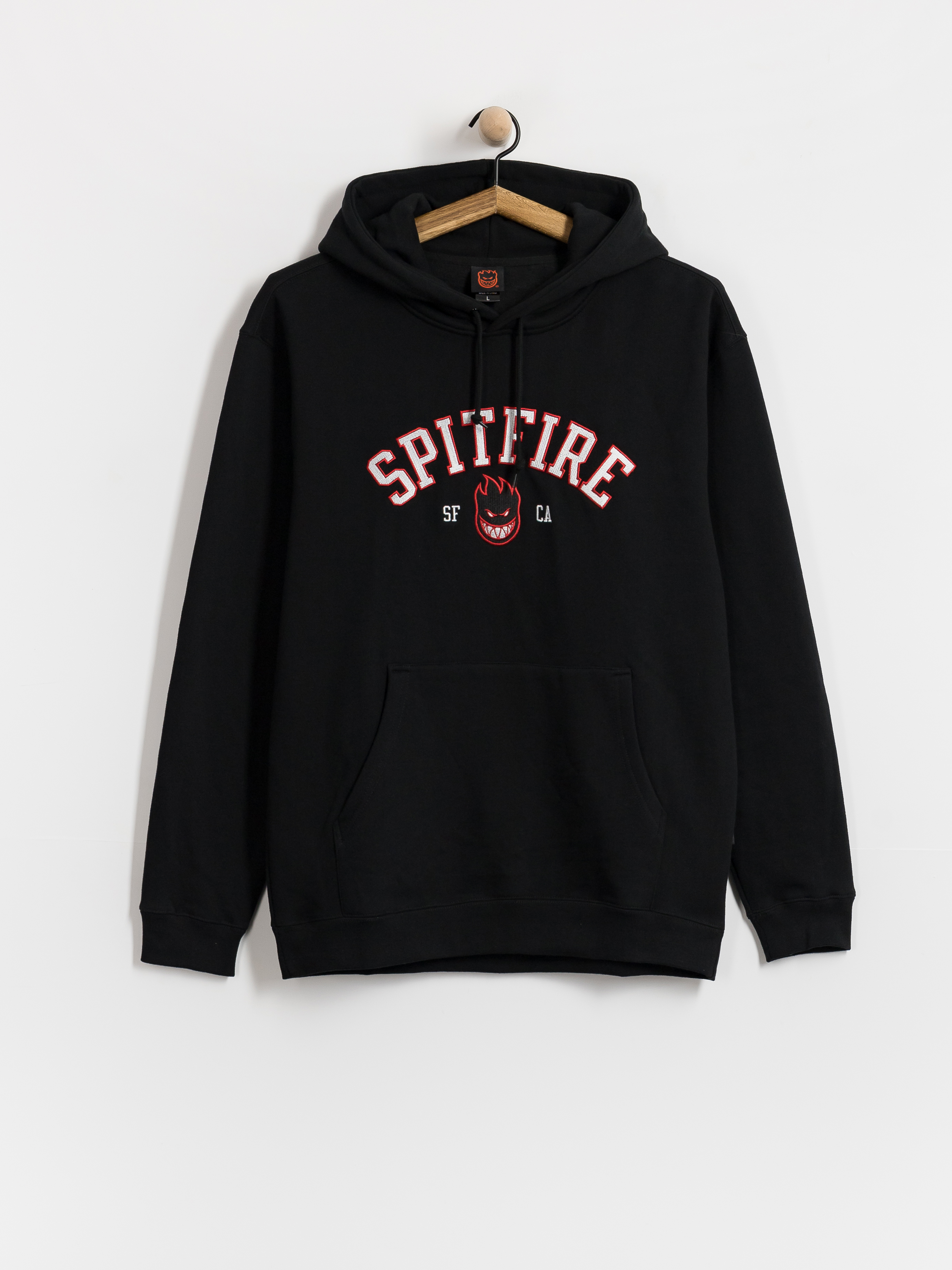 Bluza z kapturem Spitfire Team Bighead HD (black w/red white black embroidery)