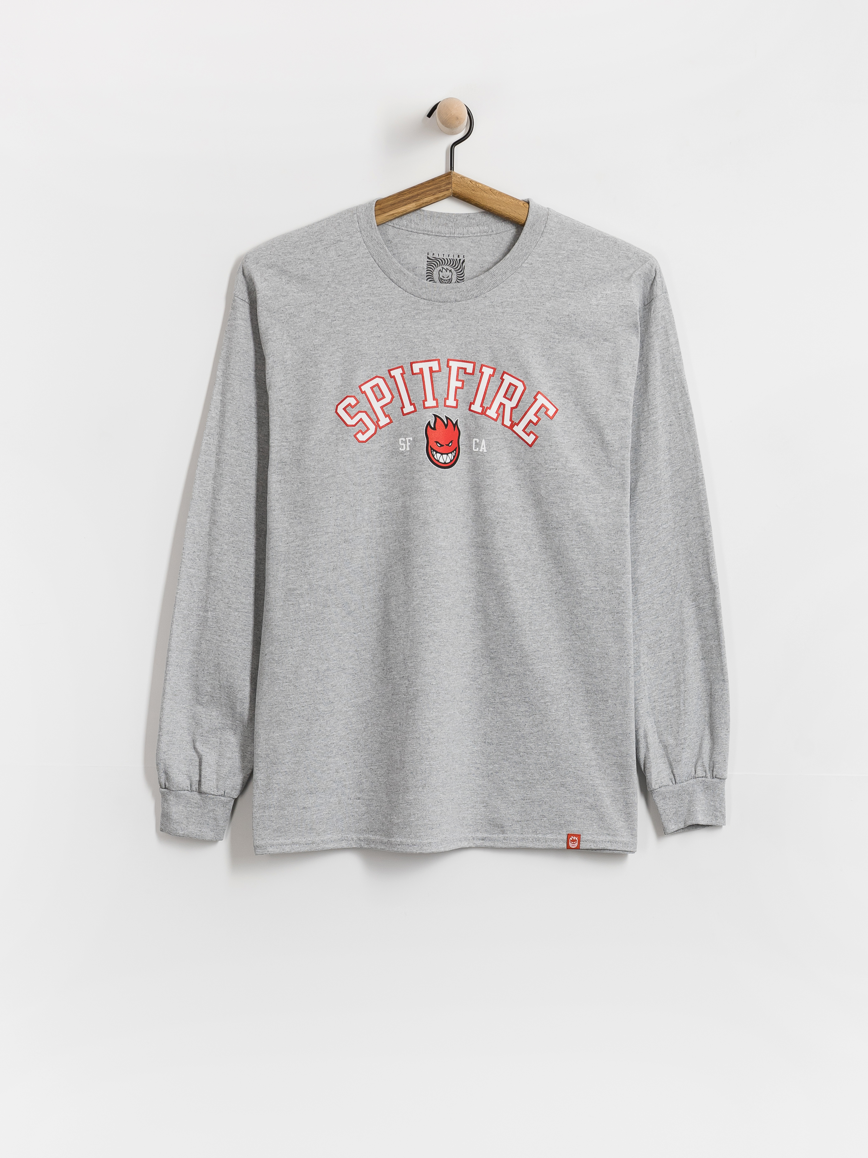 Longsleeve Spitfire Team Bighead (sport grey w/red black white print)