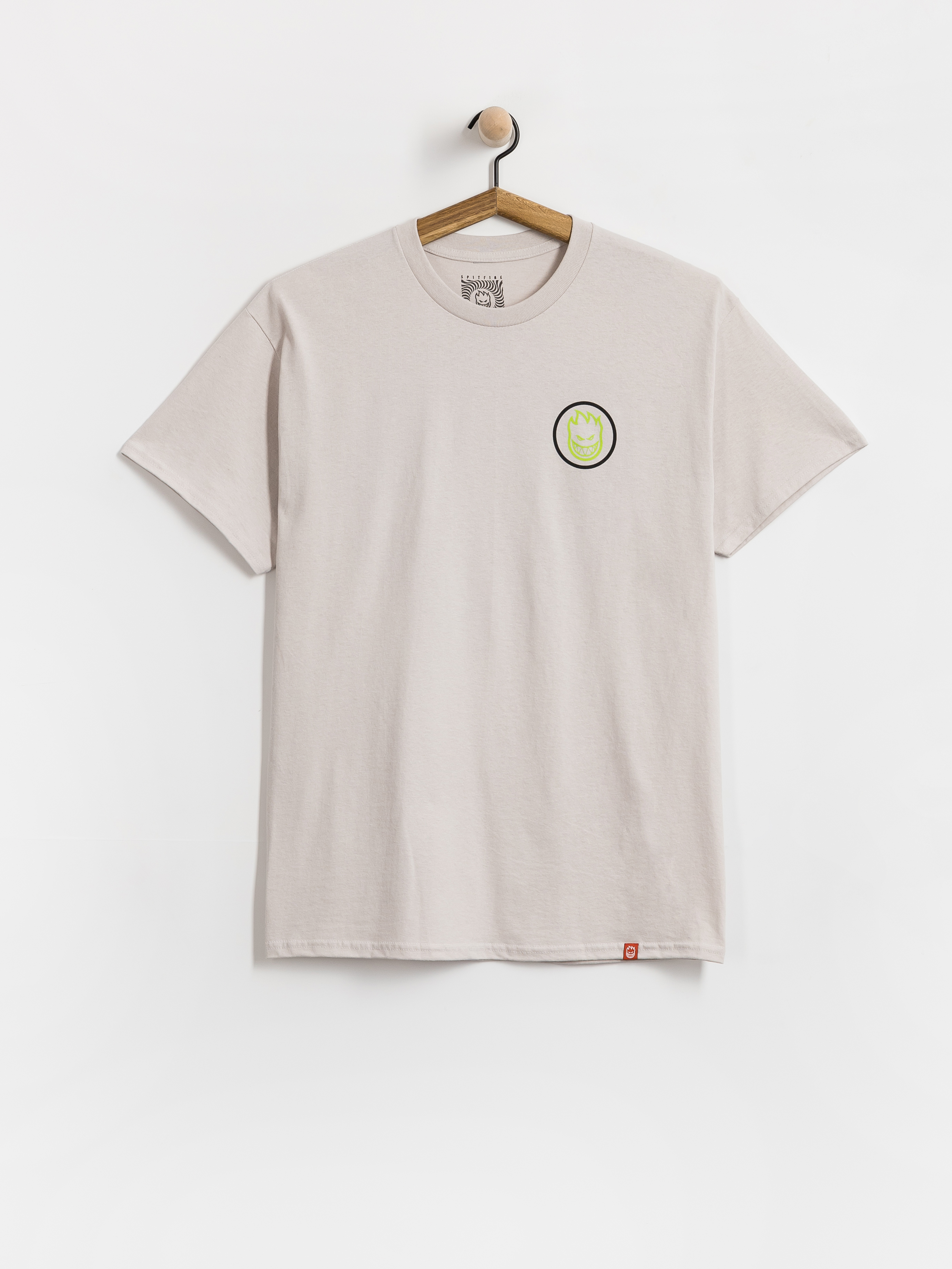 T-shirt Spitfire Classic Swirl Overlay (ice grey w/black green prints)