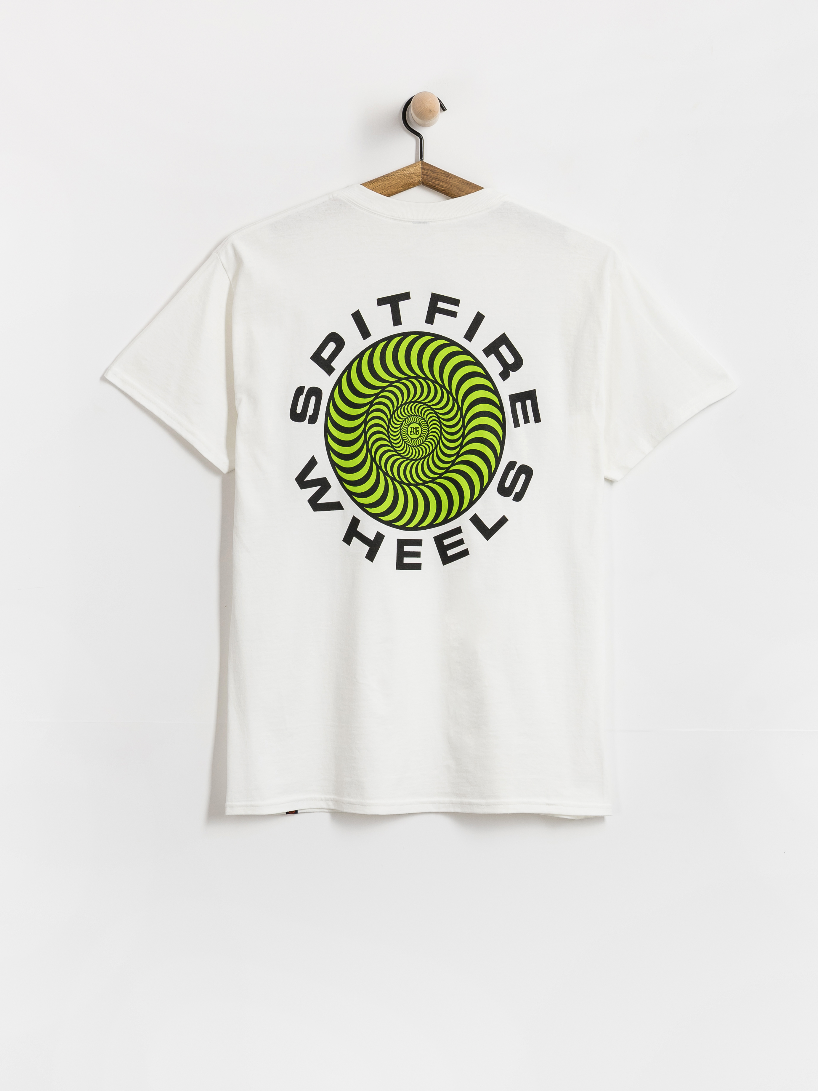 T-shirt Spitfire Classic 87 Swirl Fill (white w/green black prints)
