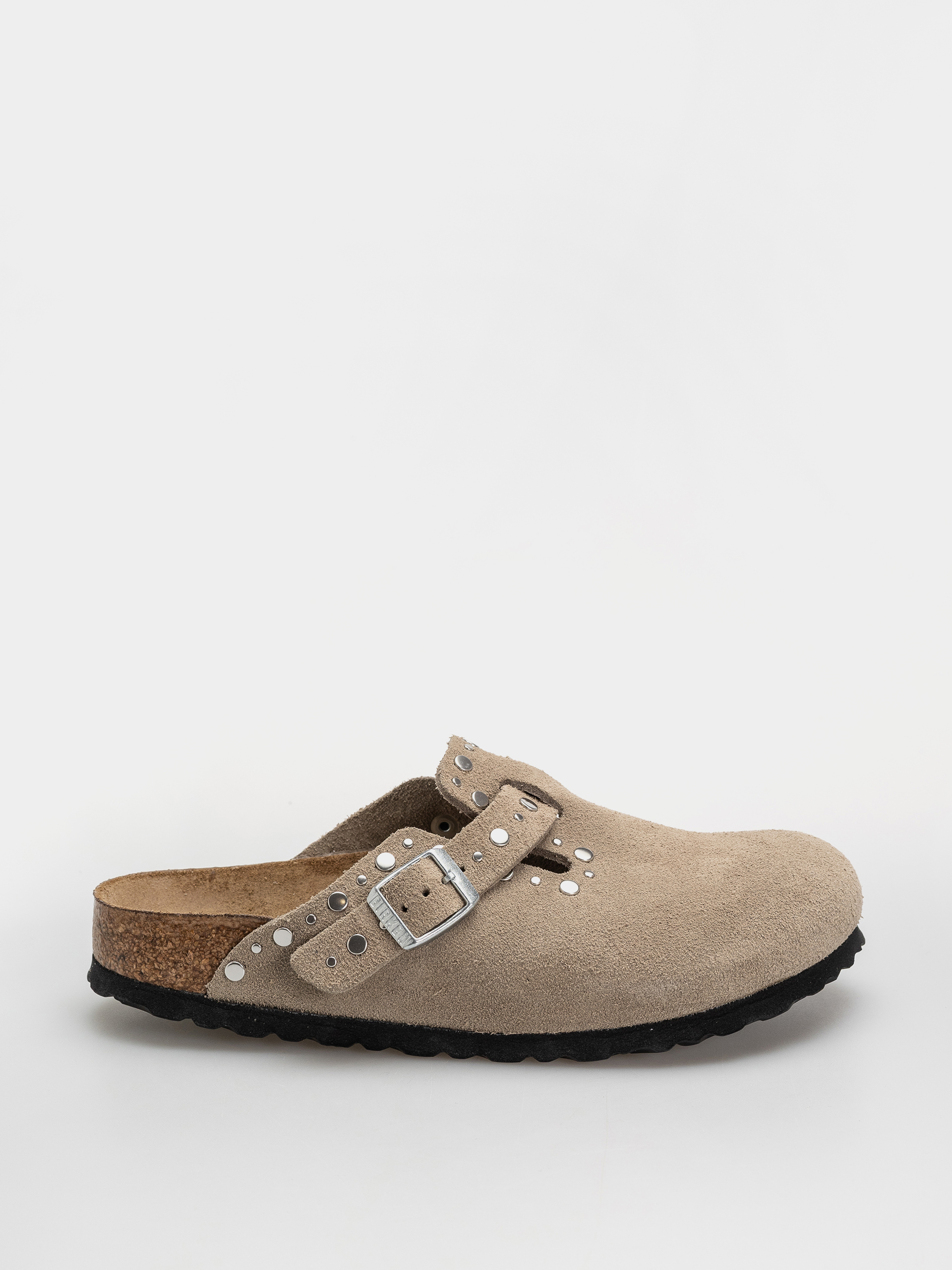 Klapki Birkenstock Boston Rivets Suede Leather Narrow Wmn (taupe)