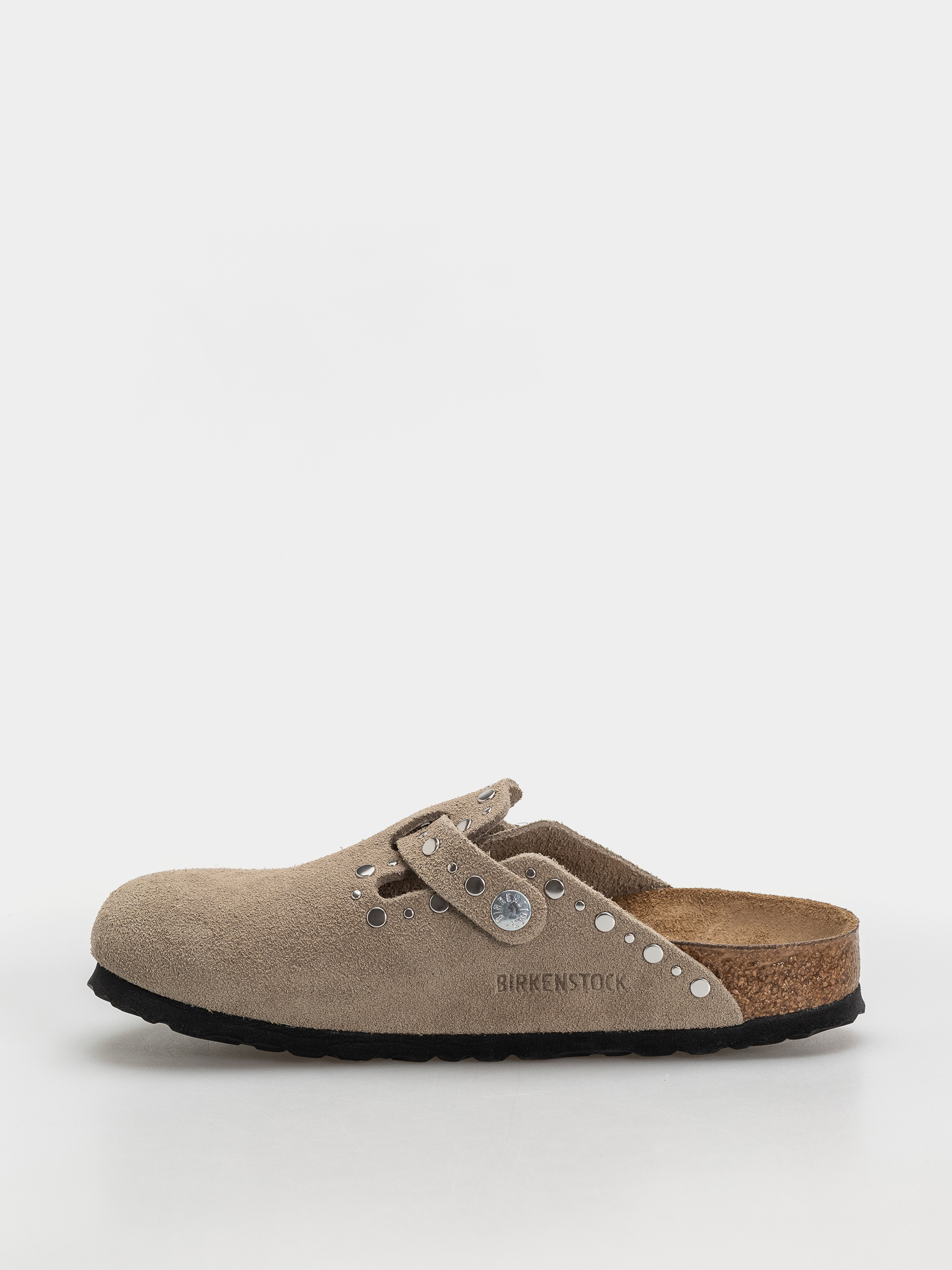 Klapki Birkenstock Boston Rivets Suede Leather Narrow Wmn (taupe)