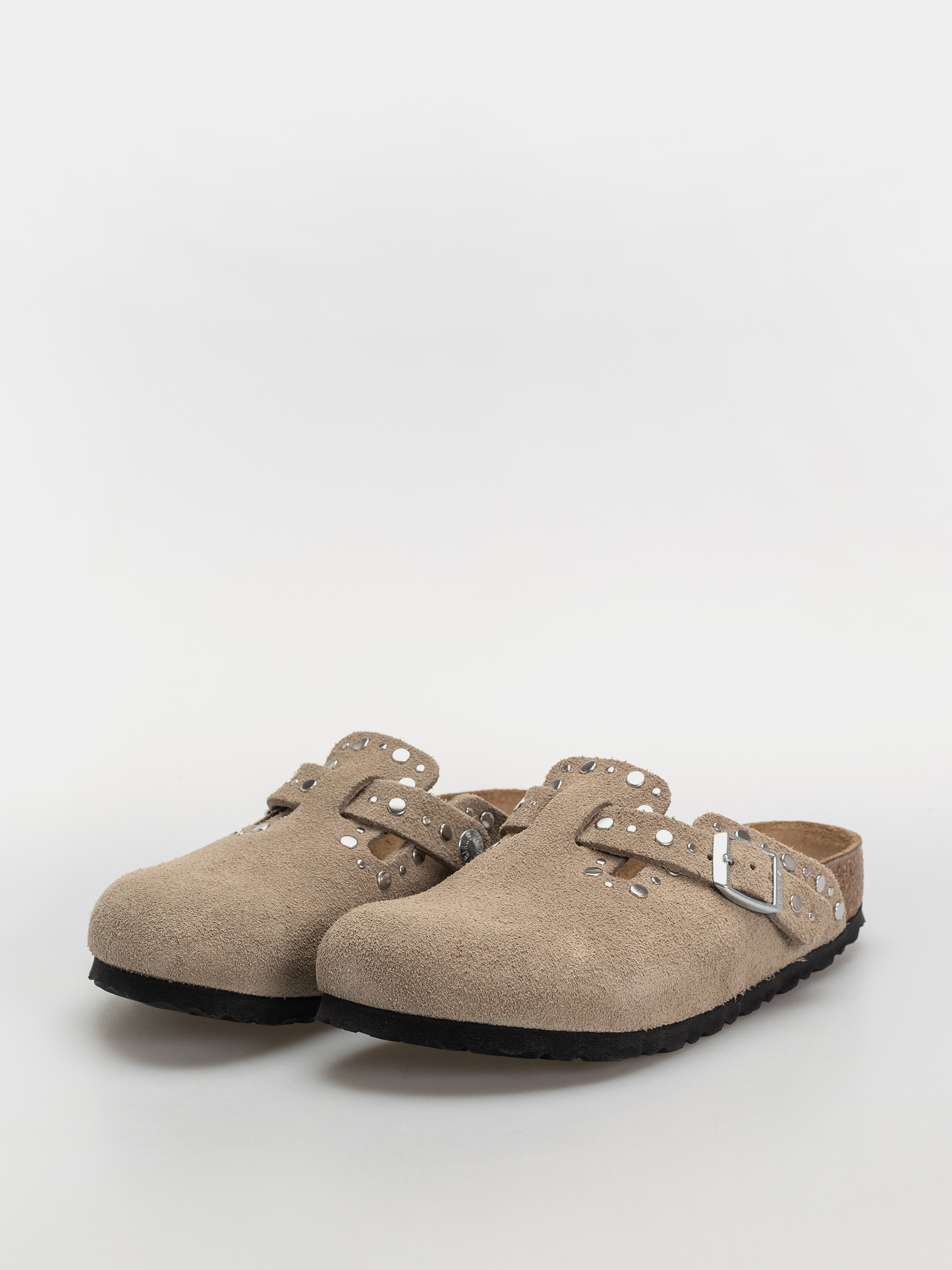 Klapki Birkenstock Boston Rivets Suede Leather Narrow Wmn (taupe)