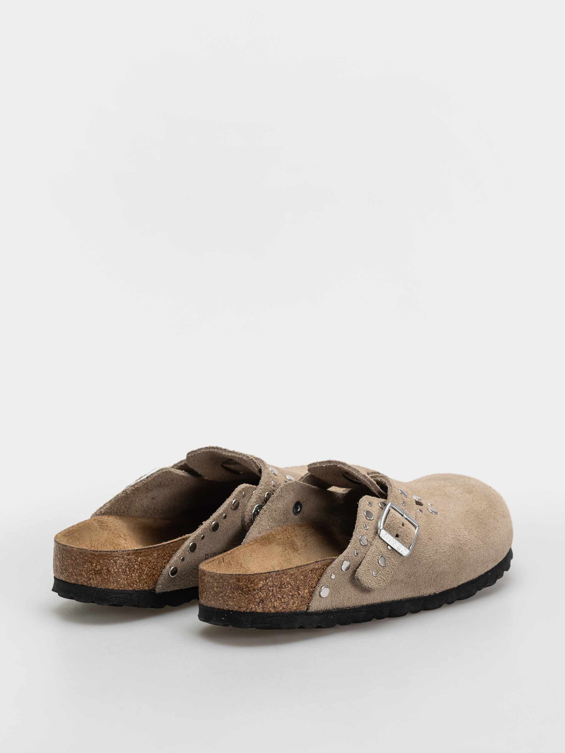 Klapki Birkenstock Boston Rivets Suede Leather Narrow Wmn (taupe)