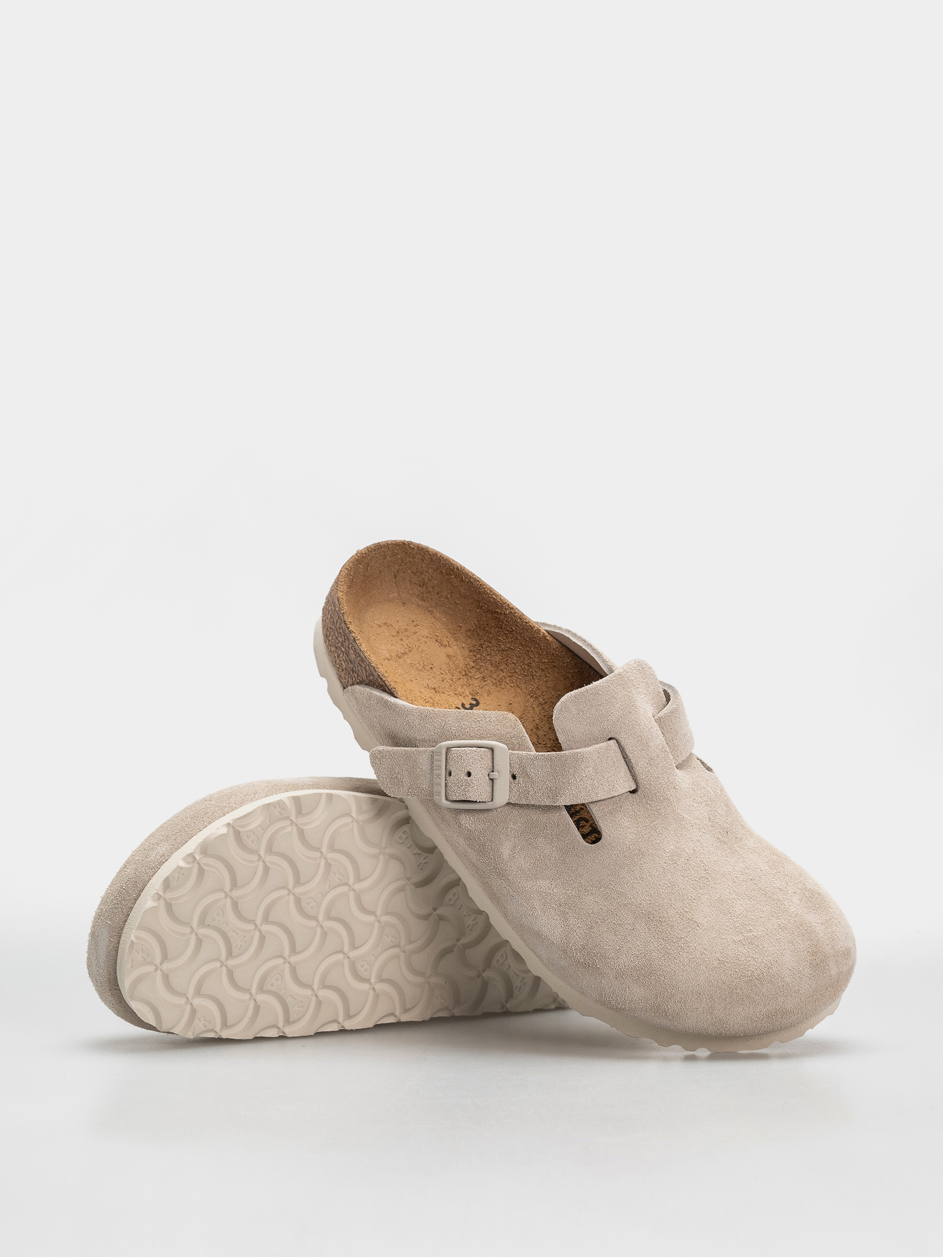 Klapki Birkenstock Boston Suede Leather Narrow (oyster)