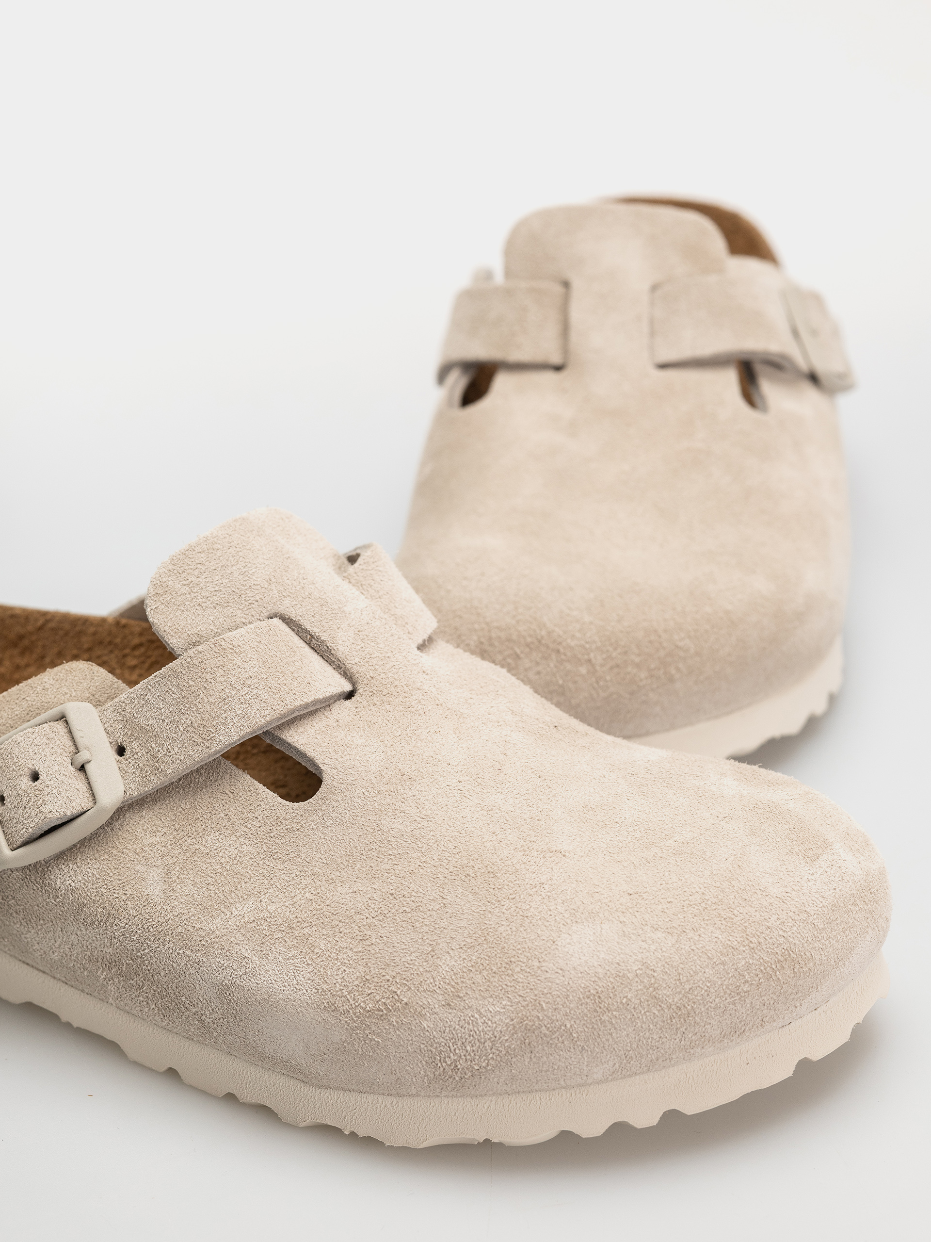 Klapki Birkenstock Boston Suede Leather Narrow (oyster)