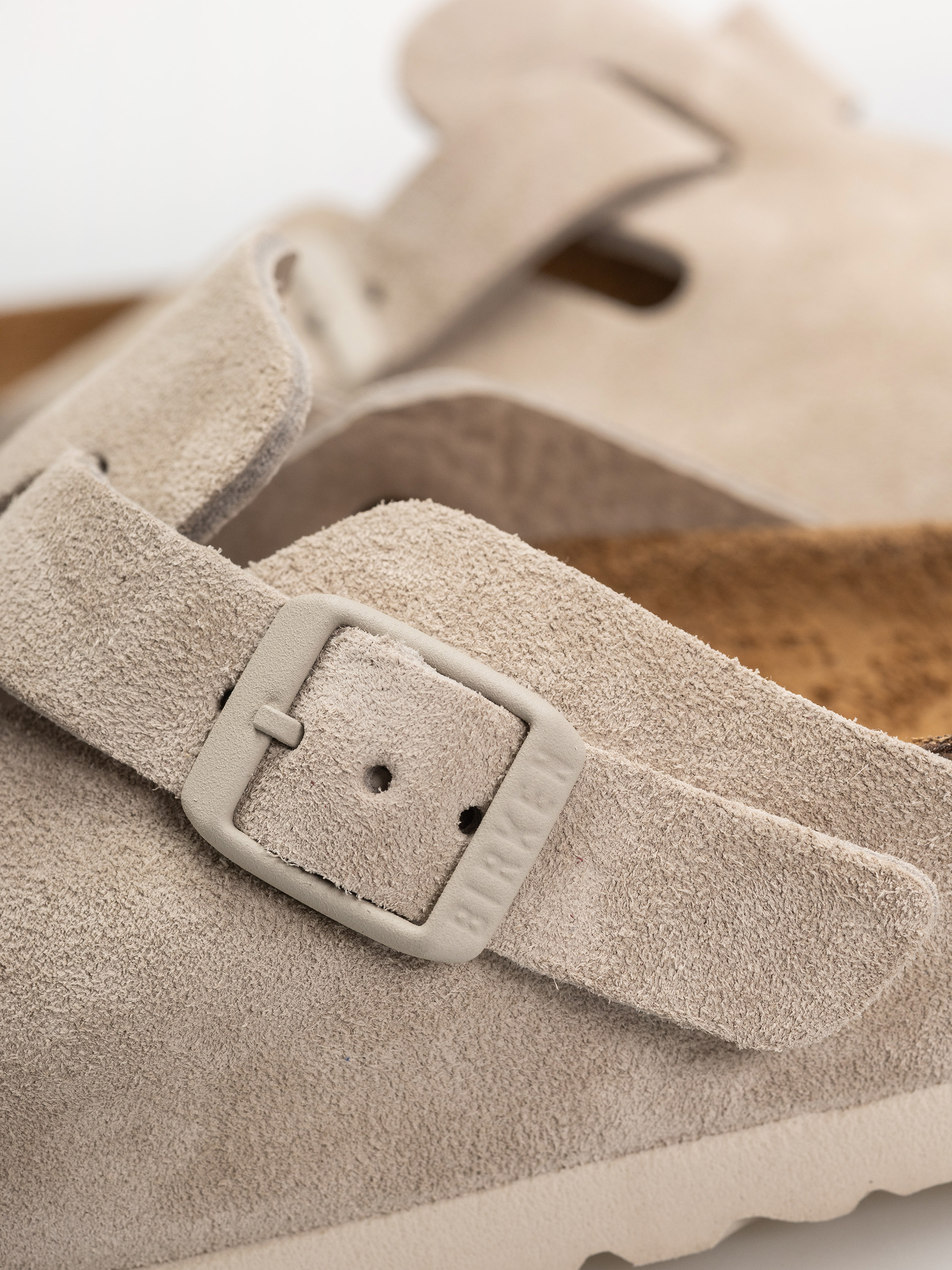 Klapki Birkenstock Boston Suede Leather Narrow (oyster)