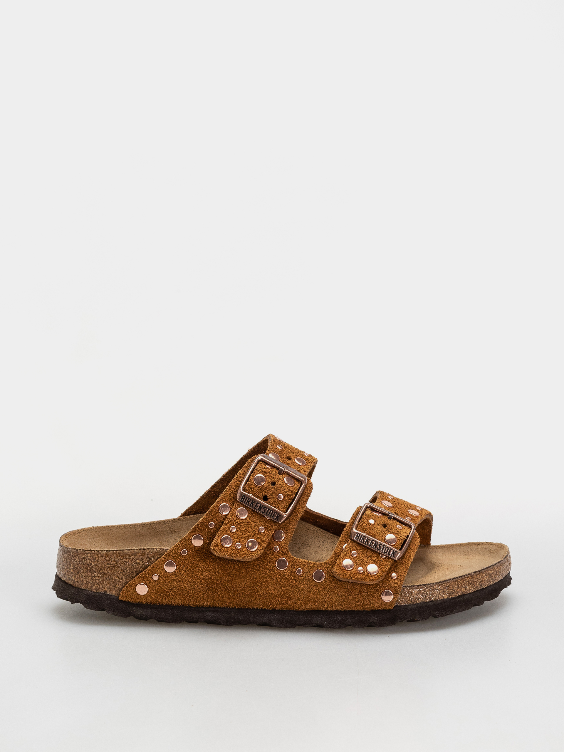 Klapki Birkenstock Arizona Rivets Suede Leather Narrow Wmn (mink)