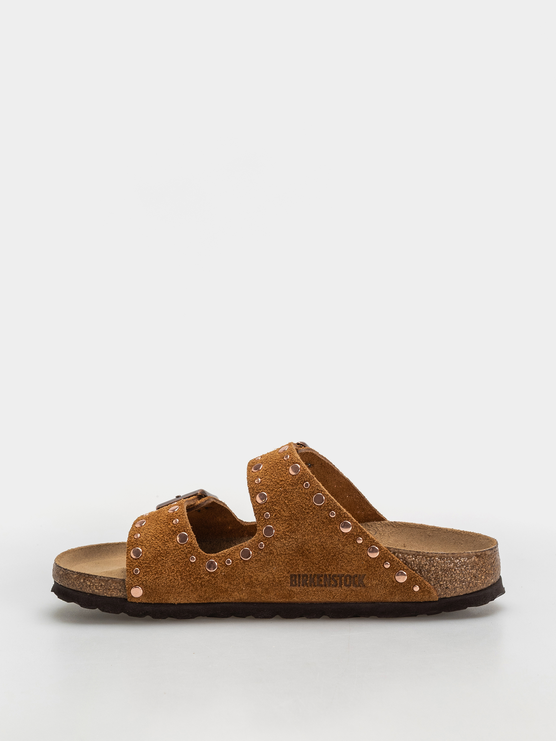 Klapki Birkenstock Arizona Rivets Suede Leather Narrow Wmn (mink)