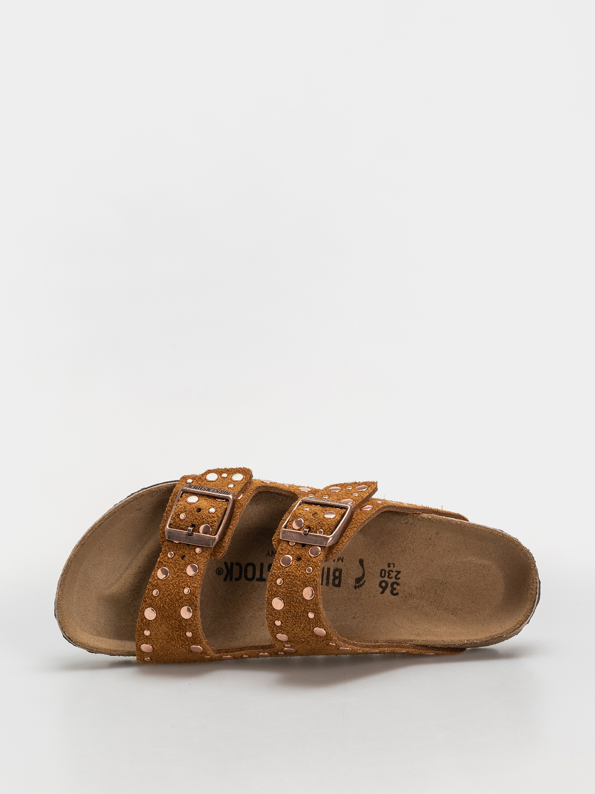 Klapki Birkenstock Arizona Rivets Suede Leather Narrow Wmn (mink)
