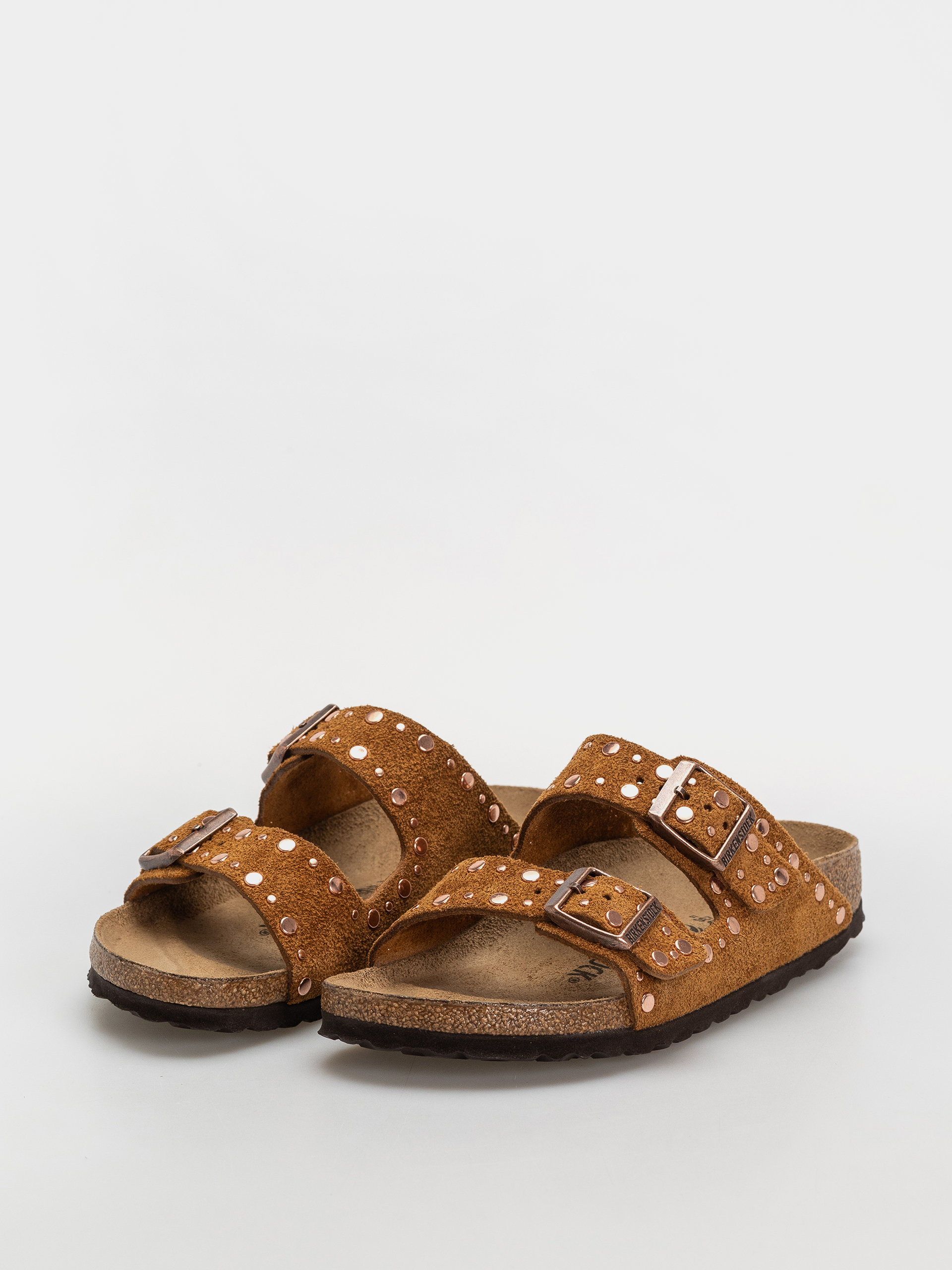 Klapki Birkenstock Arizona Rivets Suede Leather Narrow Wmn (mink)